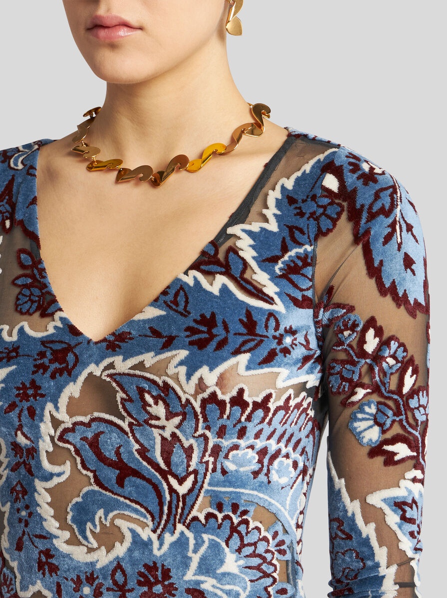 ワンピース Etro Velvet Jacquard Tulle Dress Etro TULLE AND JACQUARD VELVET DRESS | REVERSIBLE