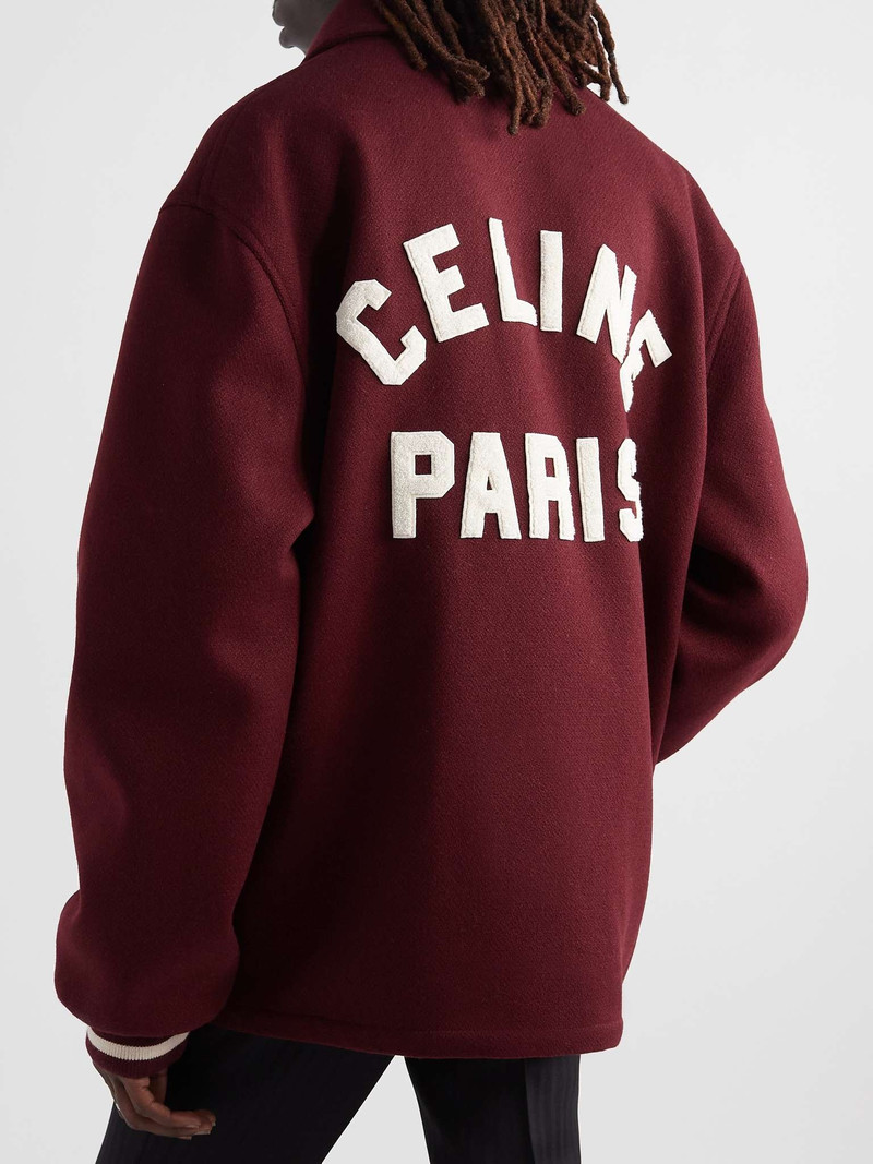 Logo-Appliquéd Mohair-Blend Bomber Jacket 5