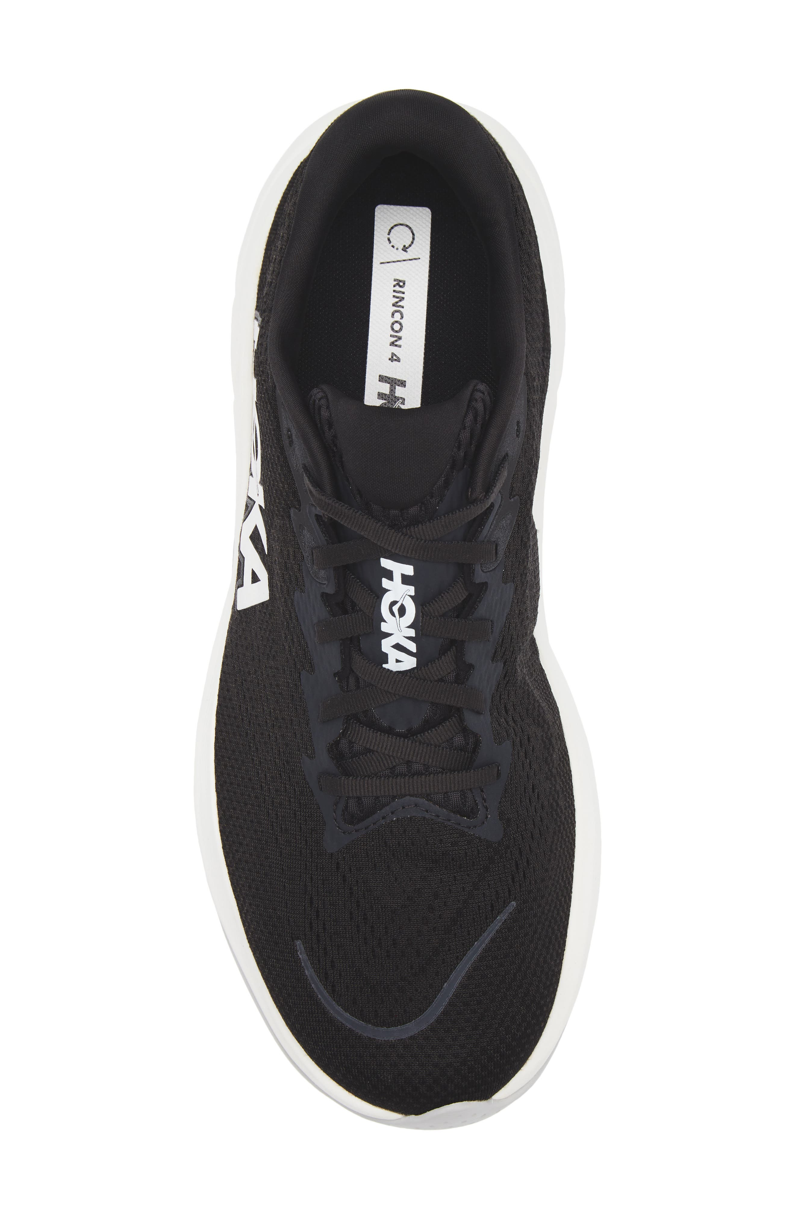 HOKA Rincon 4 Running Shoe in Black /White at Nordstrom - 5