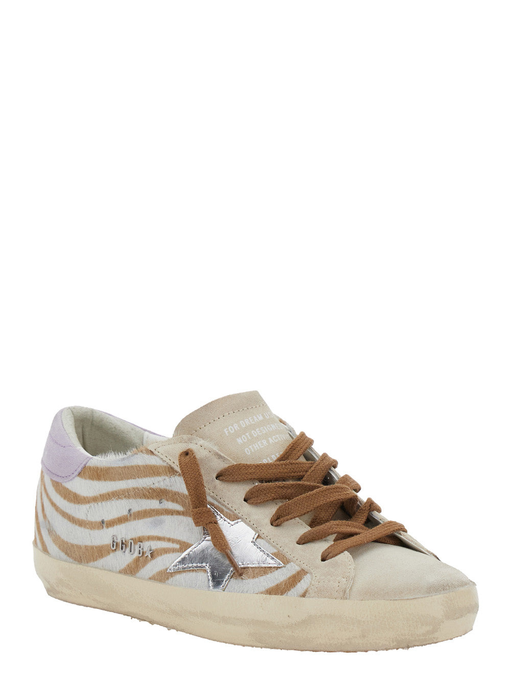 Golden Goose Women 'Superstar' White Low Top Sneakers With Glittered Star Patch And Laminated Heel W - 2
