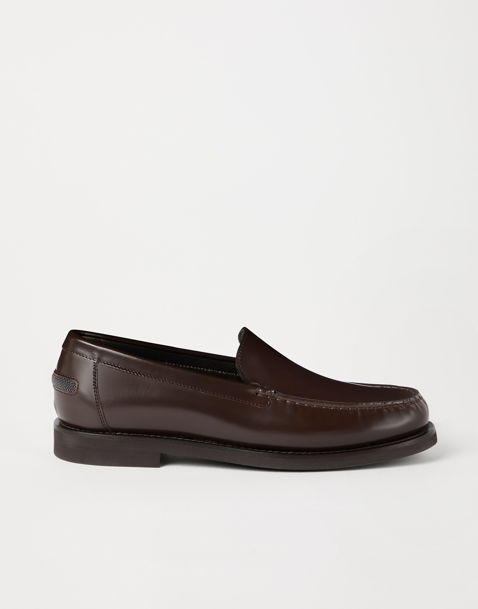 Minimal calfskin penny loafers with shiny detail - 5