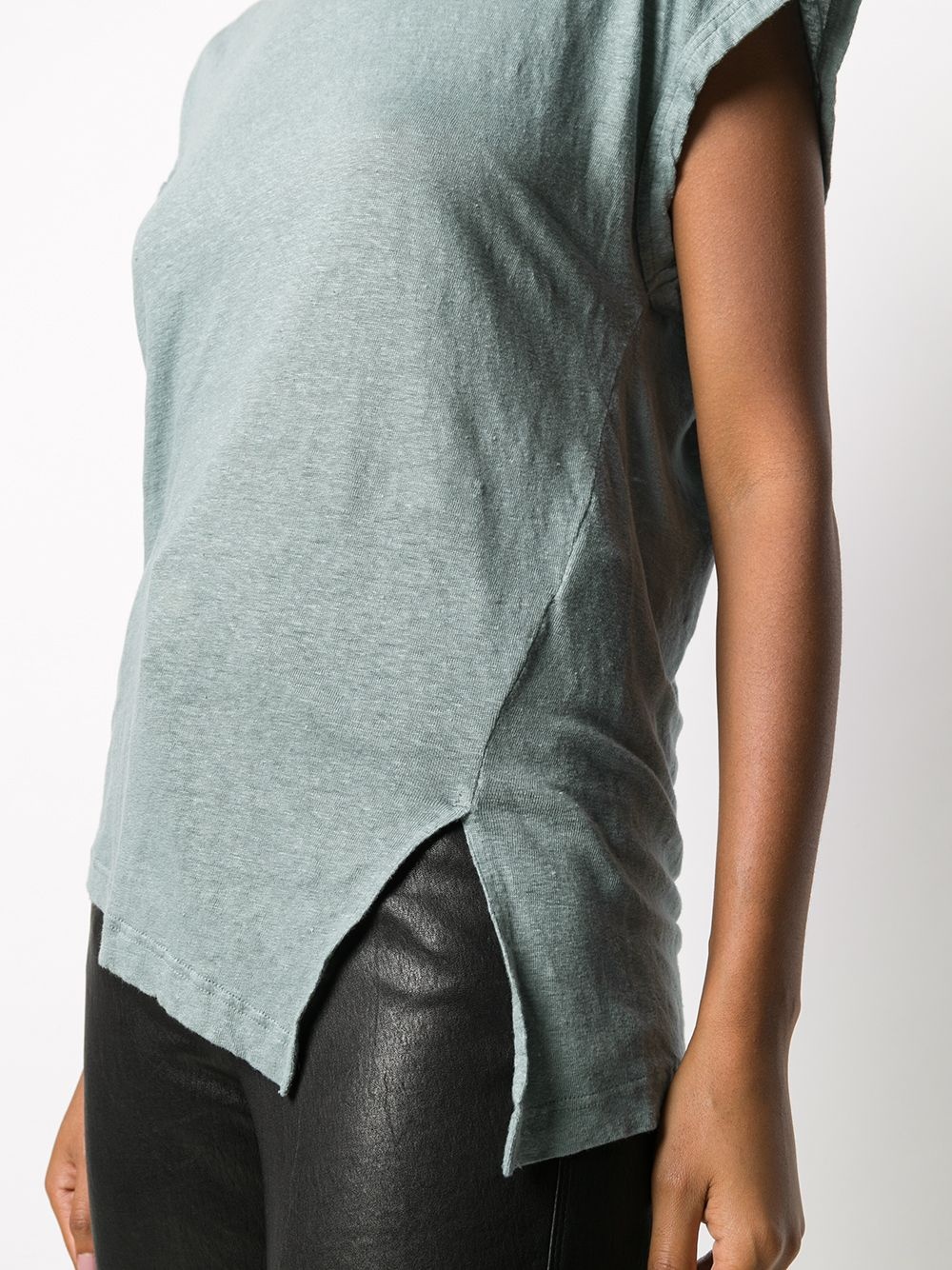 asymmetric hem T-shirt - 5