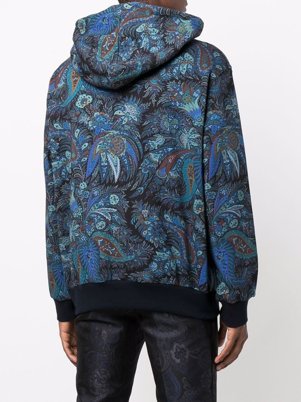 paisley-print cotton hoodie - 4