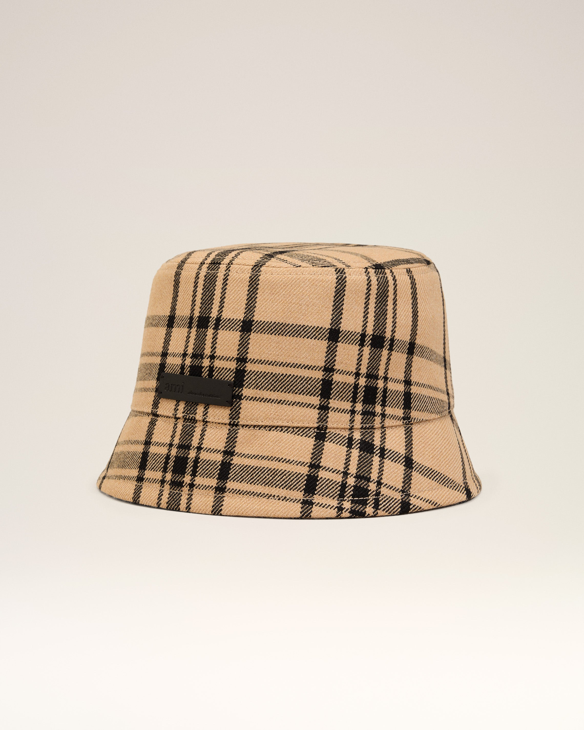 BROWN WOOL CHECKED  BUCKET HAT - 8