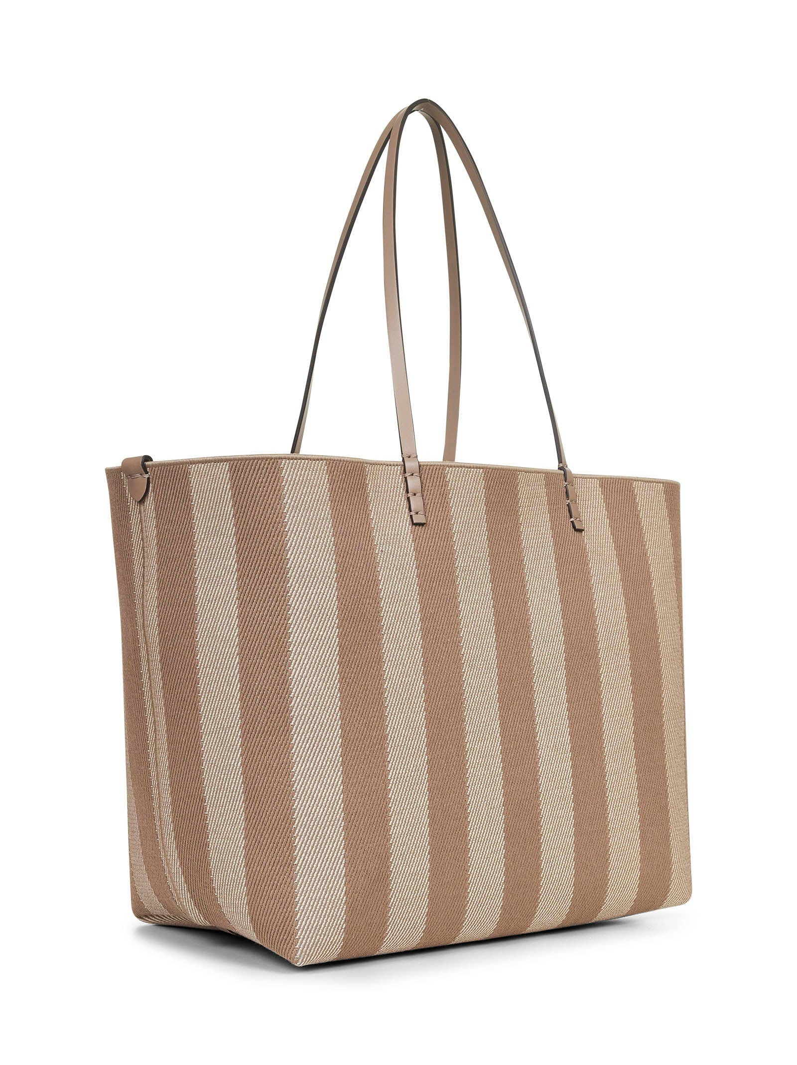 Fendi Women Reversible Pequin Ff Striped Fabric Shopper - 2