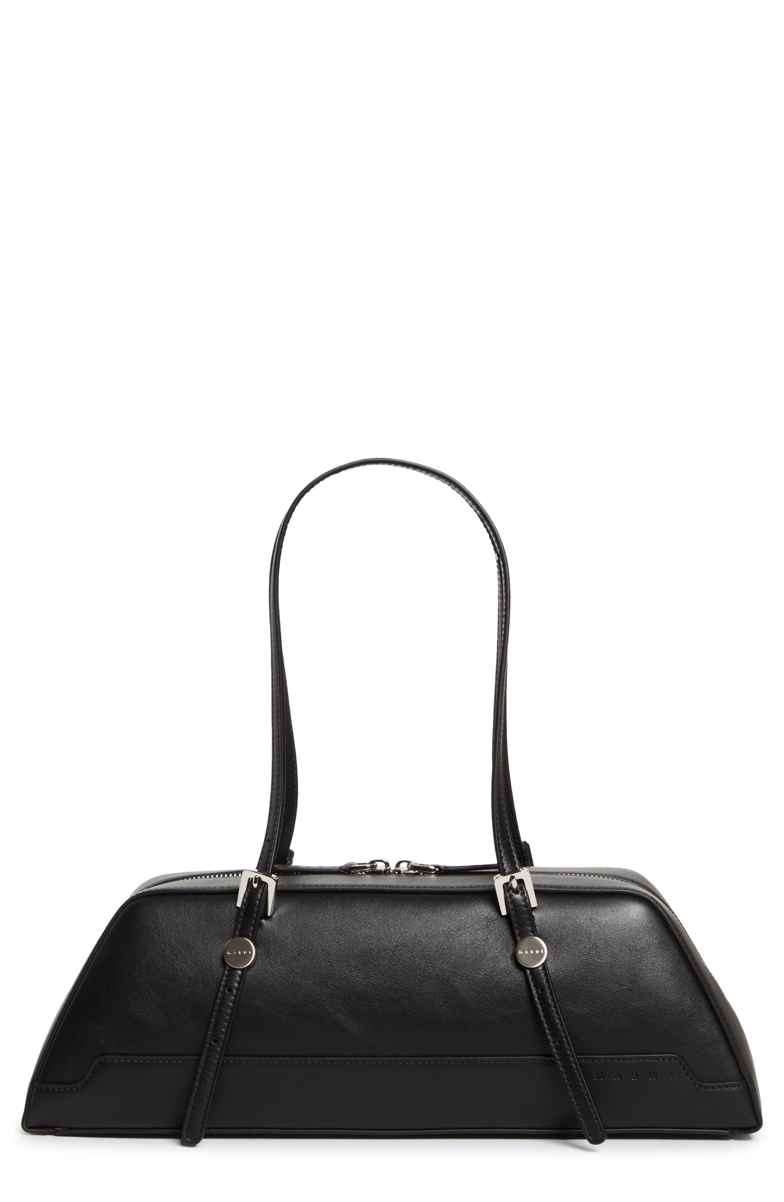 Marni East/West Duffle Leather Shoulder Bag in Black at Nordstrom - 1