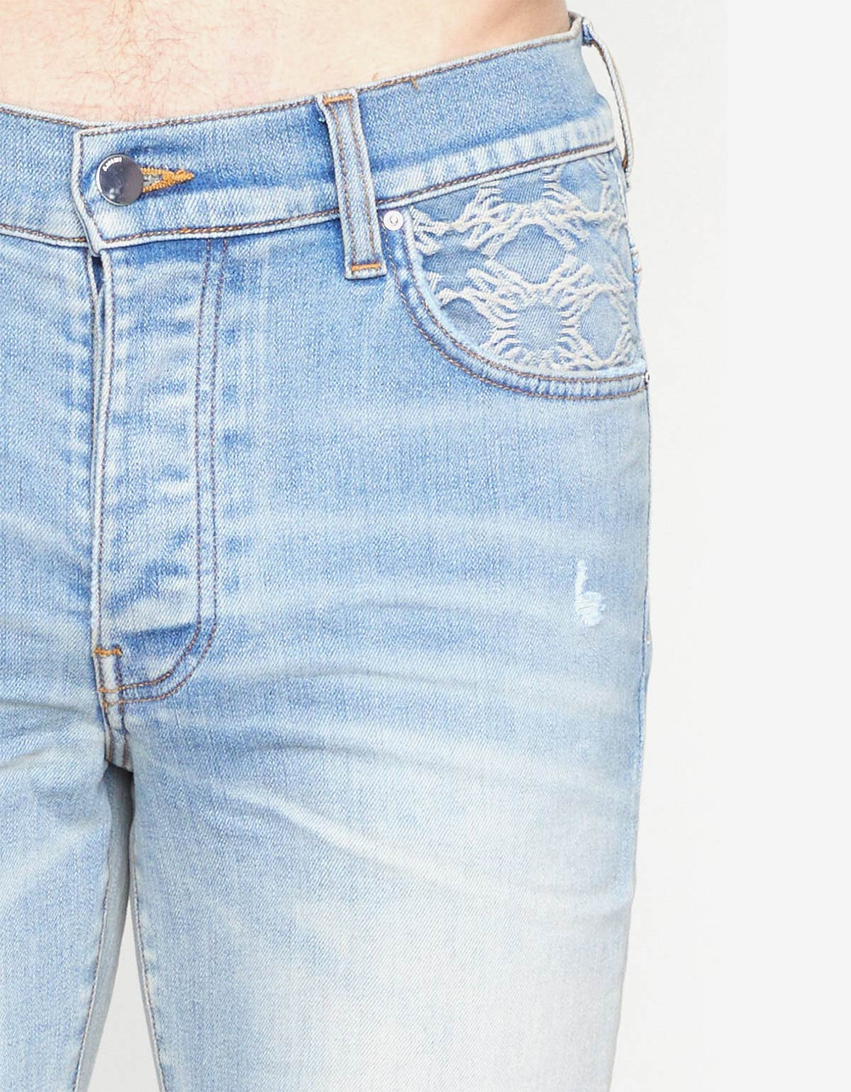 Amiri Blue MA Quad Contrast Skinny Jeans - 4