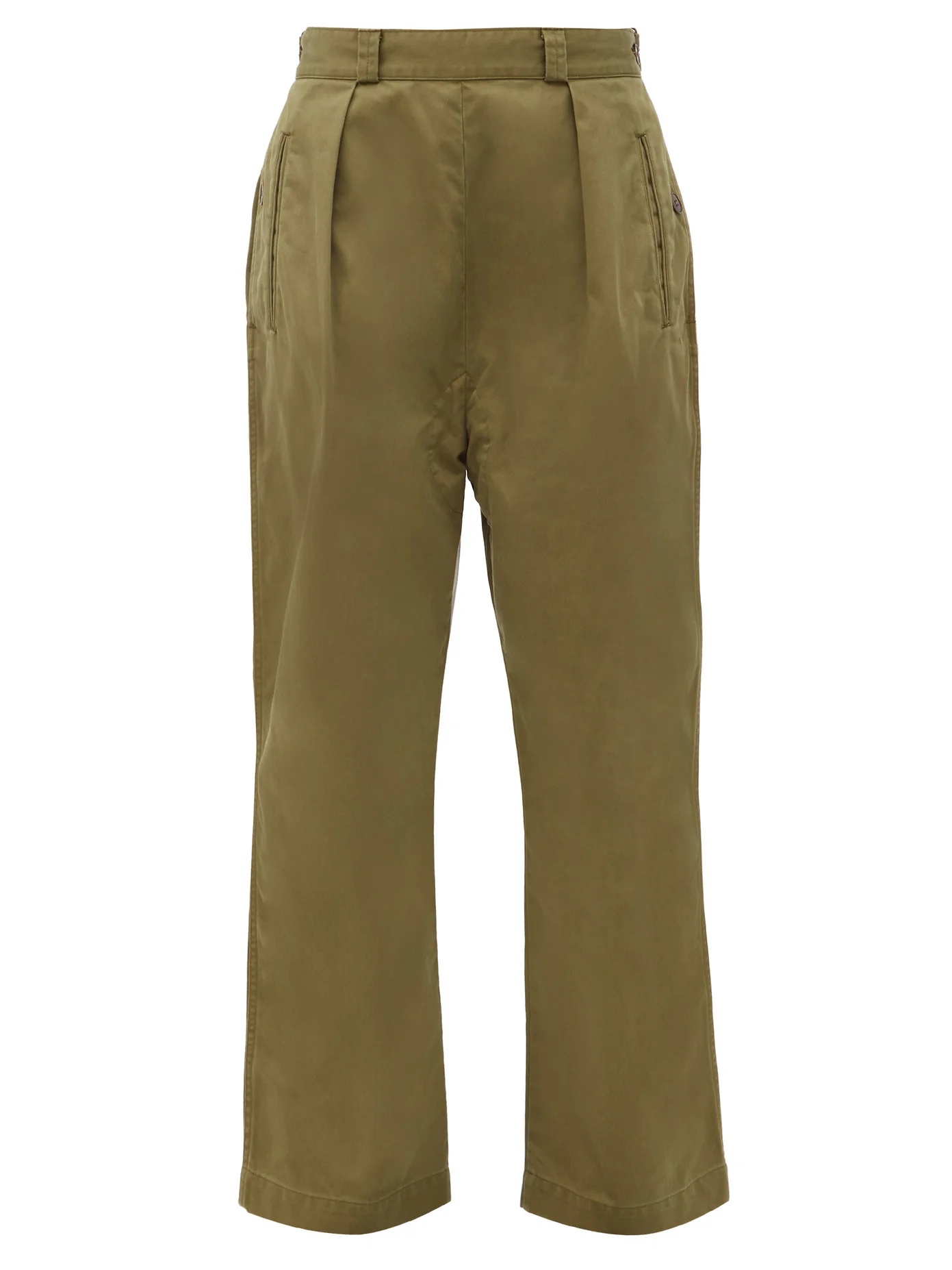 Sulfur pleated cotton-twill trousers - 1