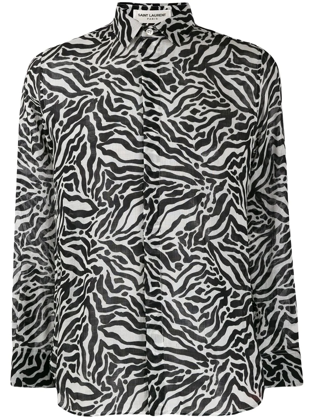 zebra-print long-sleeved shirt - 1