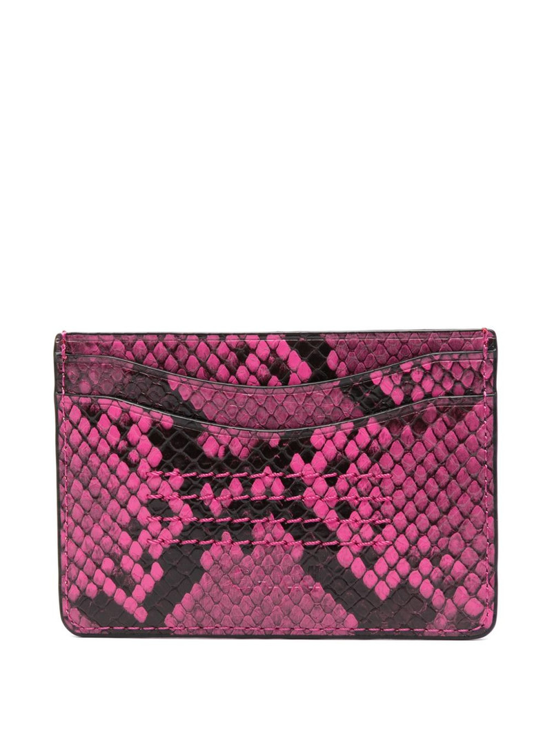 GANNI snake-effect logo cardholder outlook