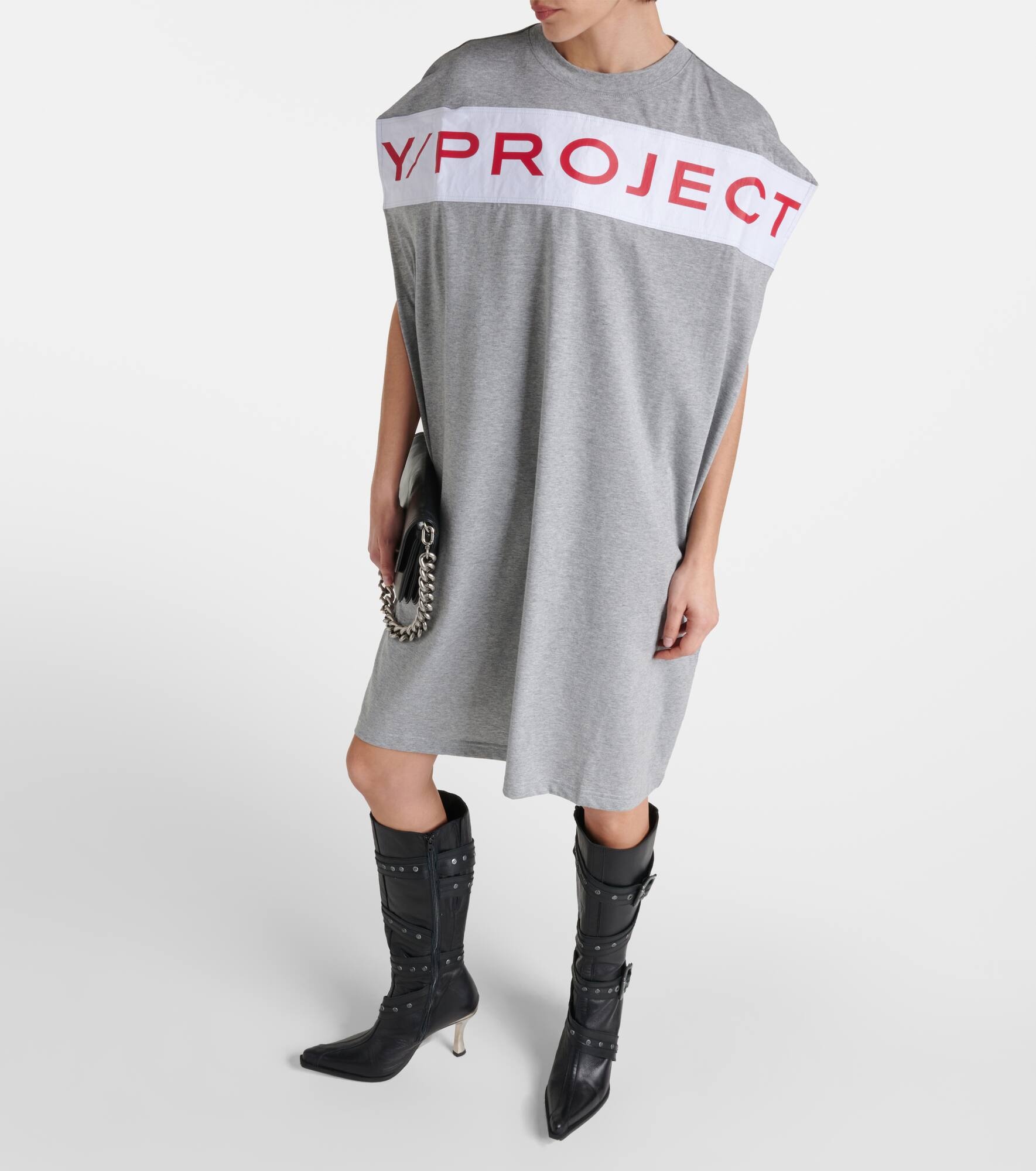 Logo cotton jersey minidress - 7