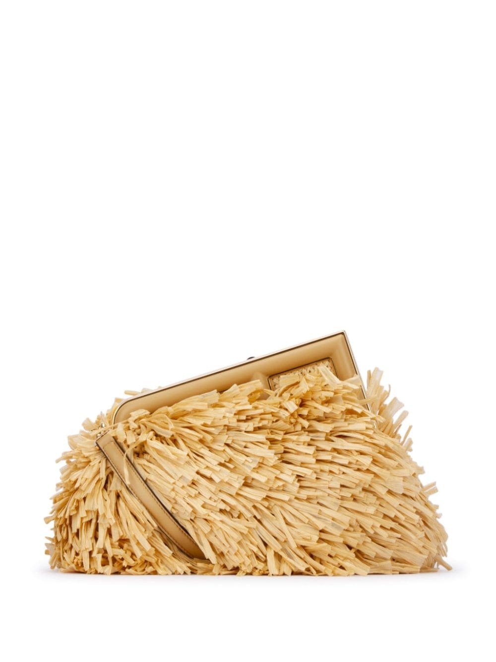 Fendi First raffia shoulder bag - 1