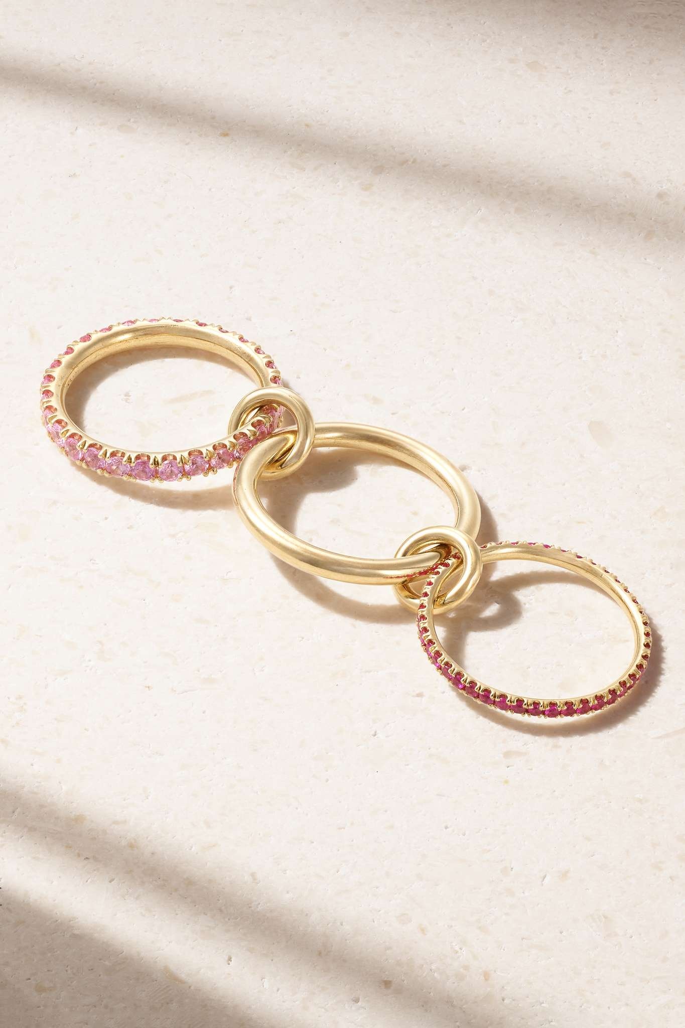 Norah set of three 18-karat gold sapphire rings - 3