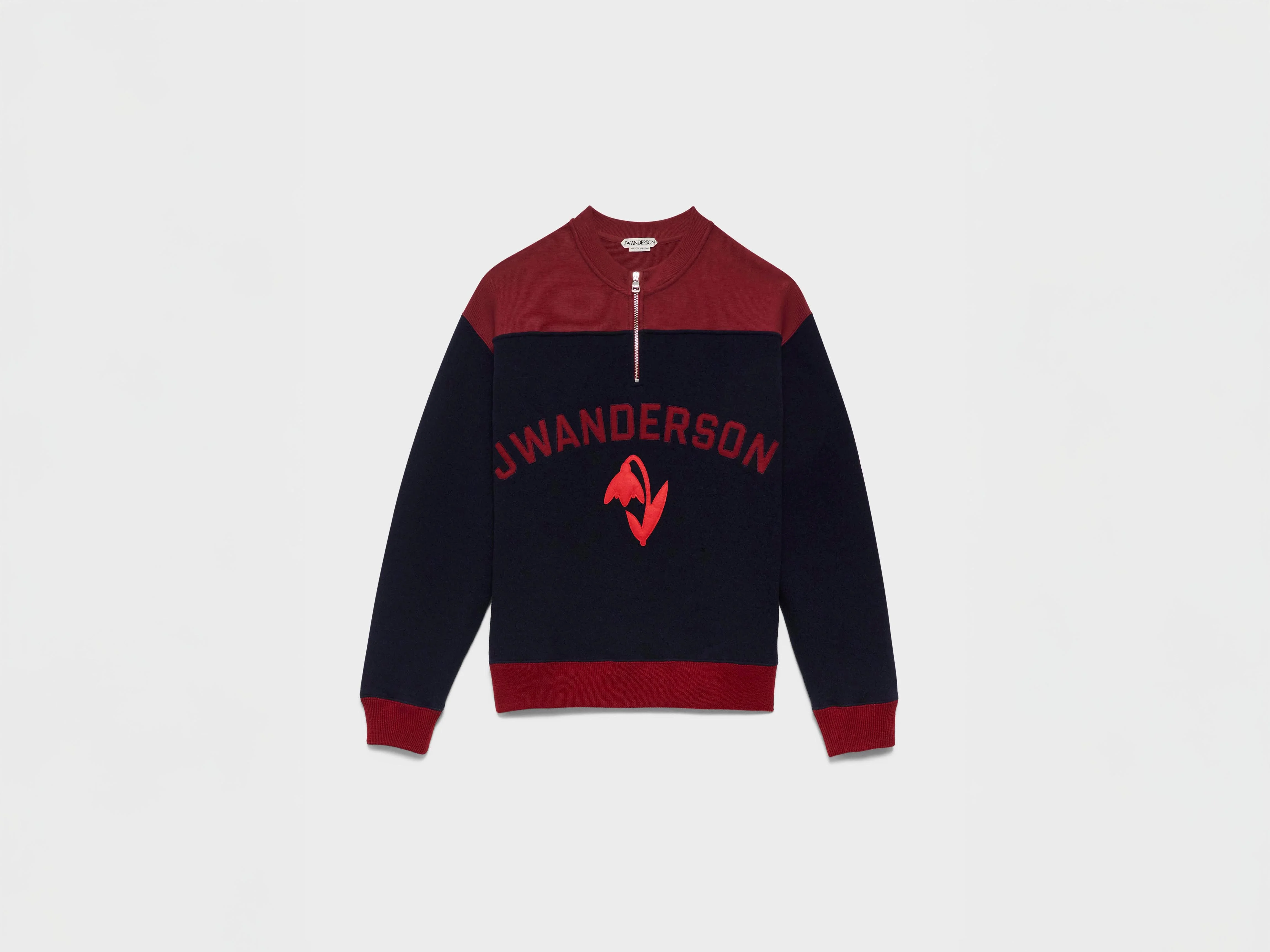 MENS HALF ZIP SWEATSHIRT IN NAVY MELANGE - 1