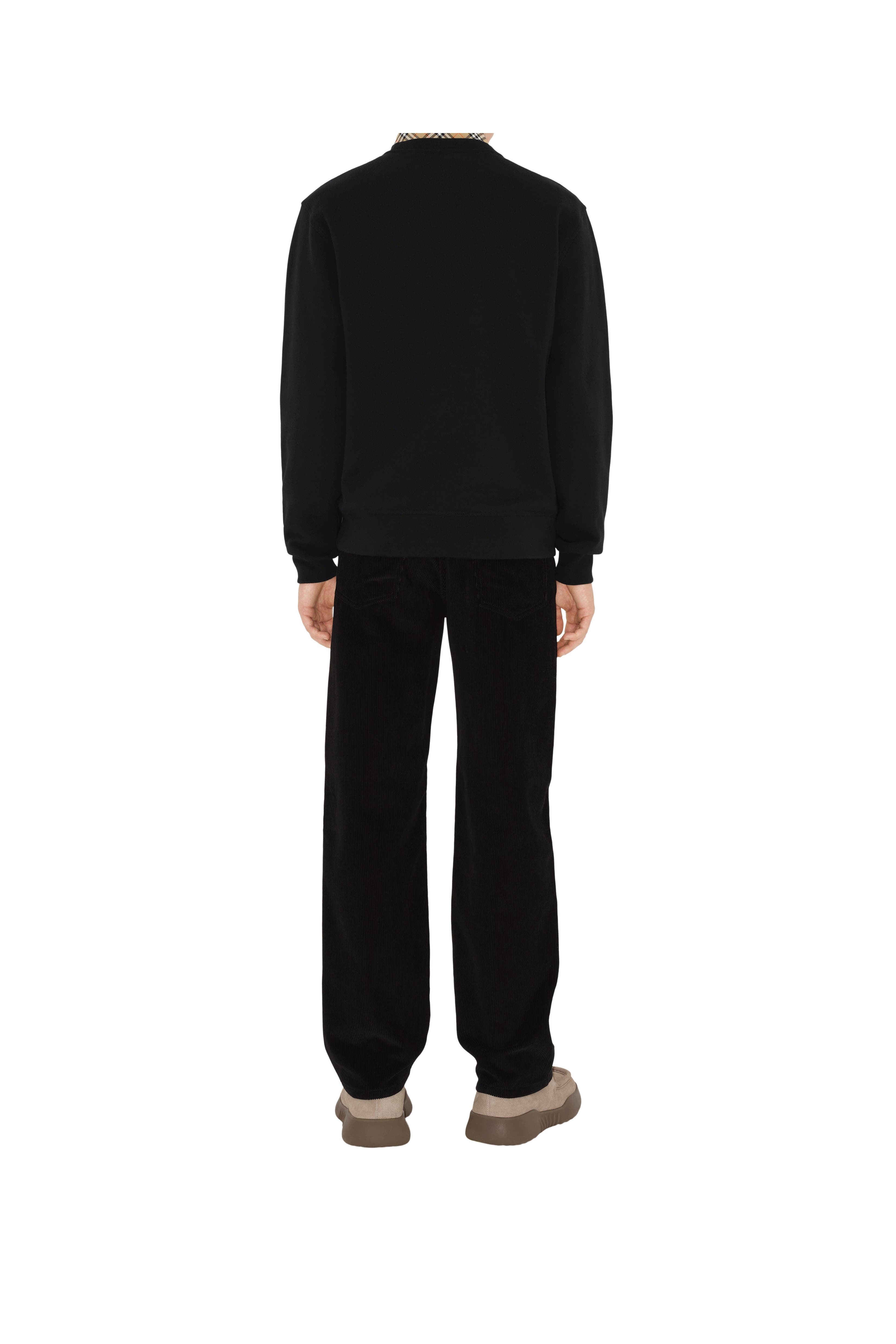 burberry Check Label Cotton Sweatshirt in Black at Nordstrom - 5