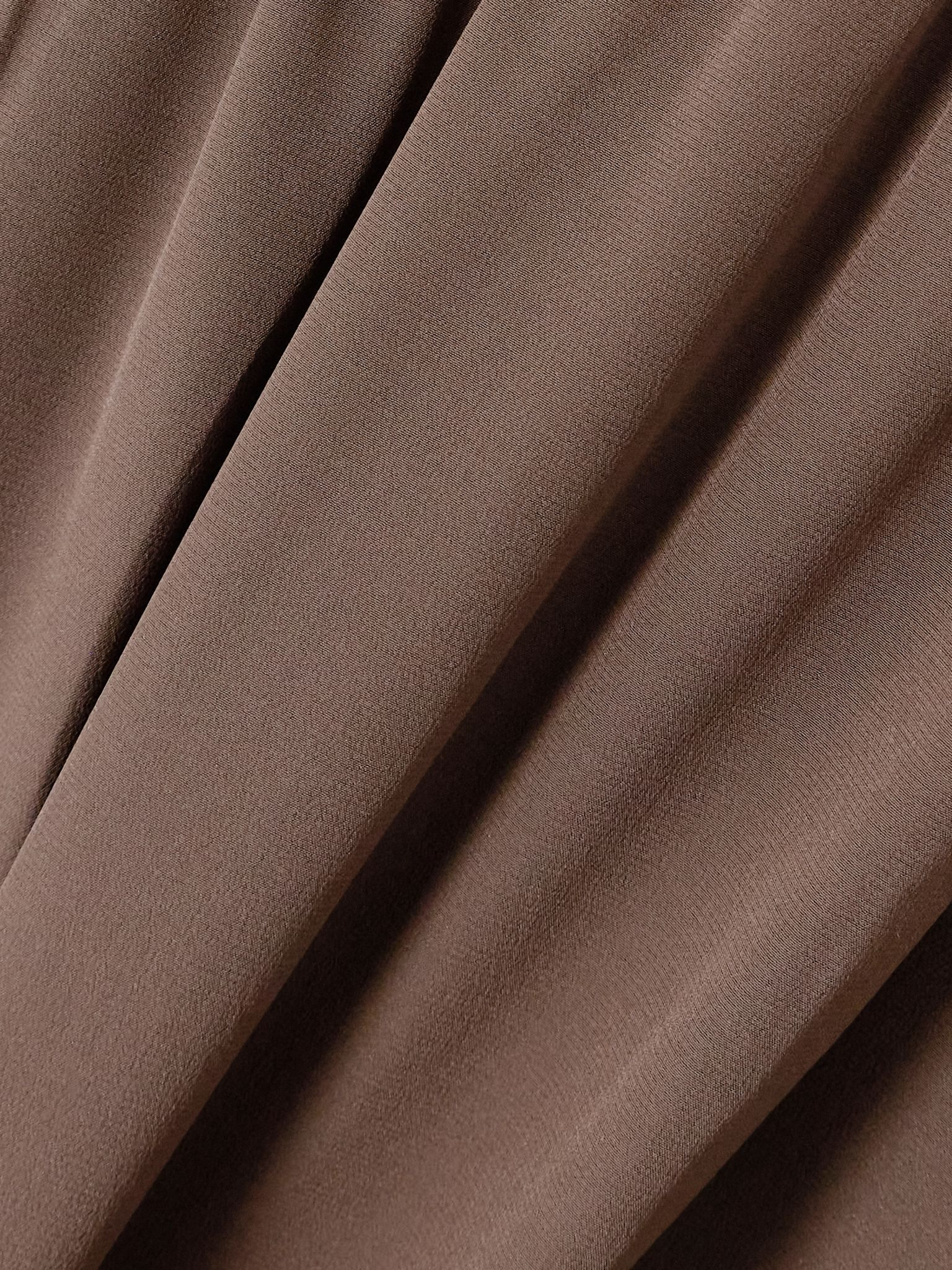 Silk crepe de chine track pants Brown - 5