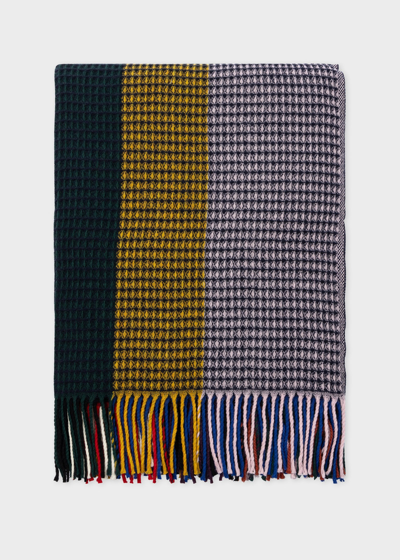 Wool Basketweave Stripe Blanket 1