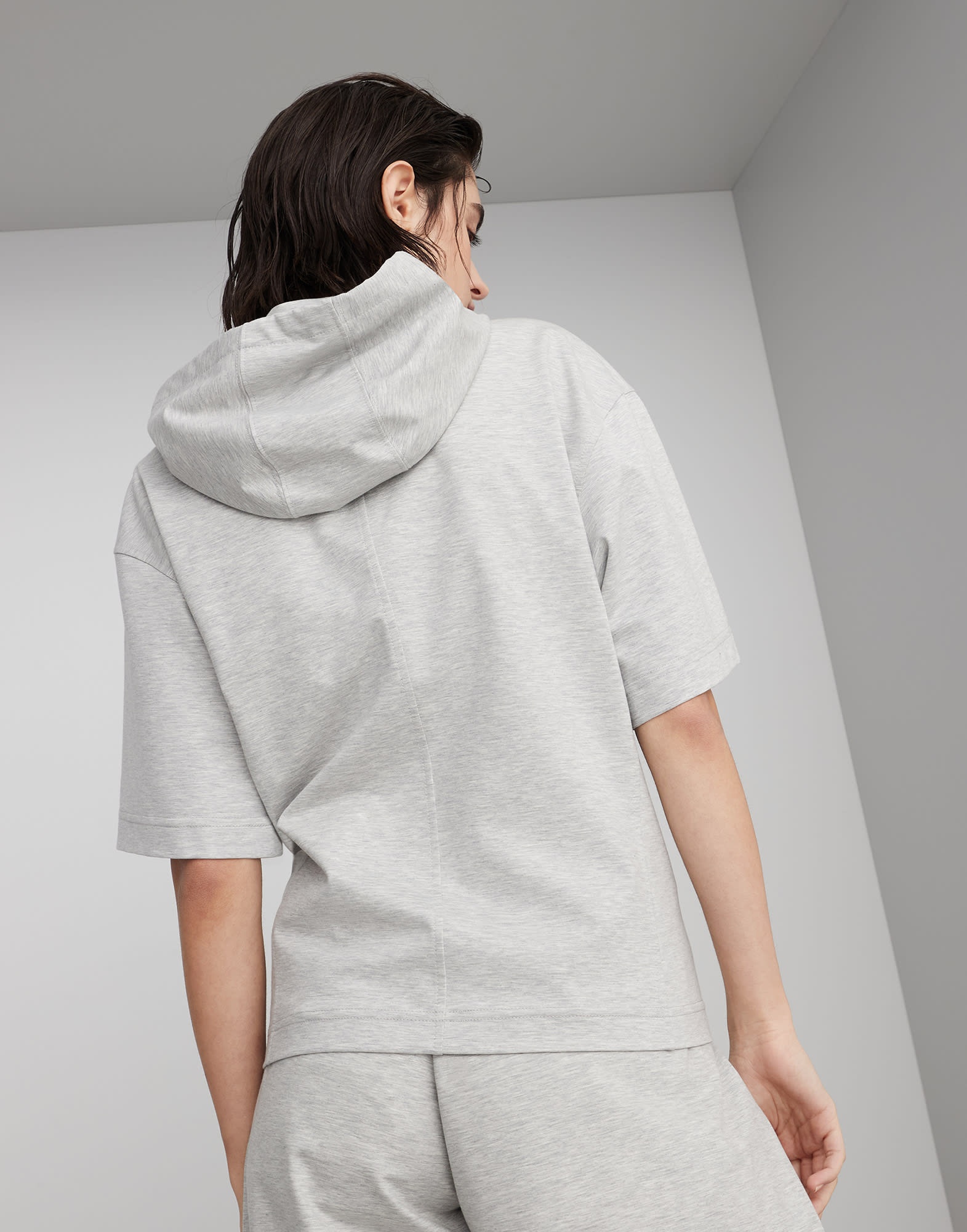 Couture interlock hooded sweatshirt with shiny zipper pull - 2