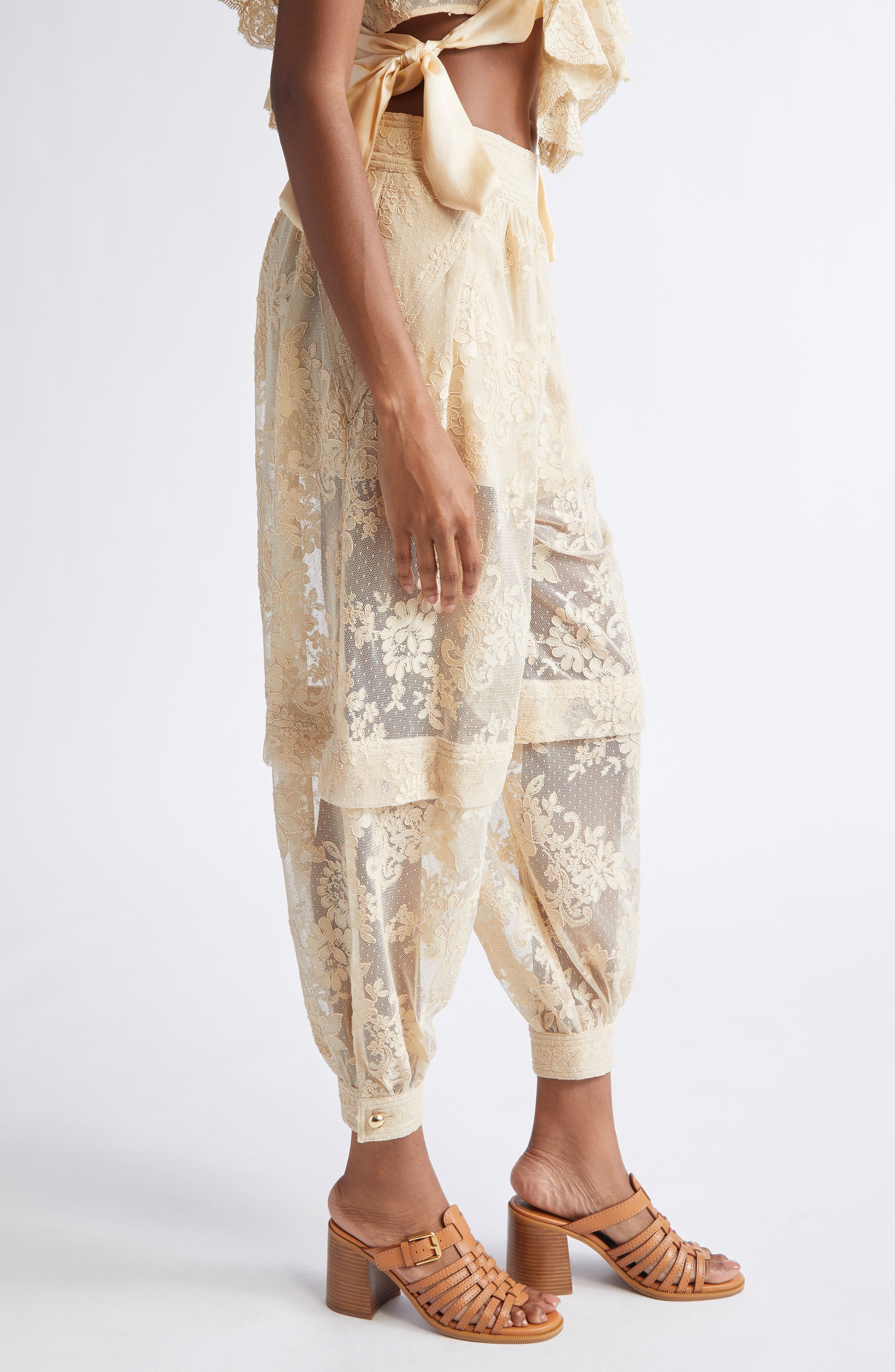 Zimmermann Hypnotic Lace Harem Pants in Cream at Nordstrom - 4
