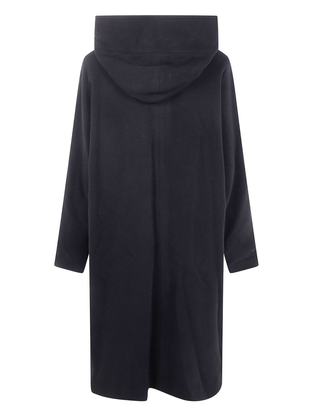 hooded button-down wool coat - 2