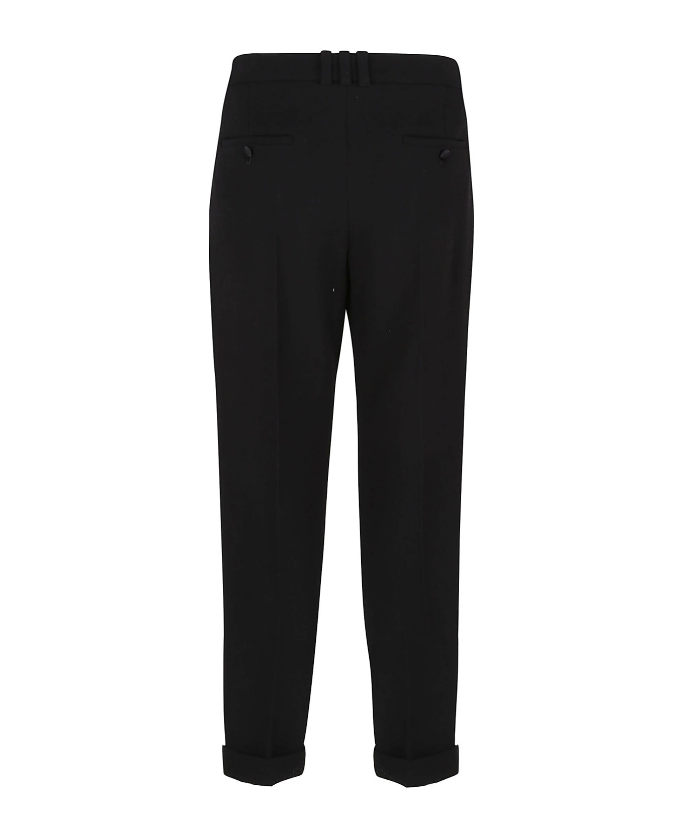 Double Wool Crepe Straight Pants - 2