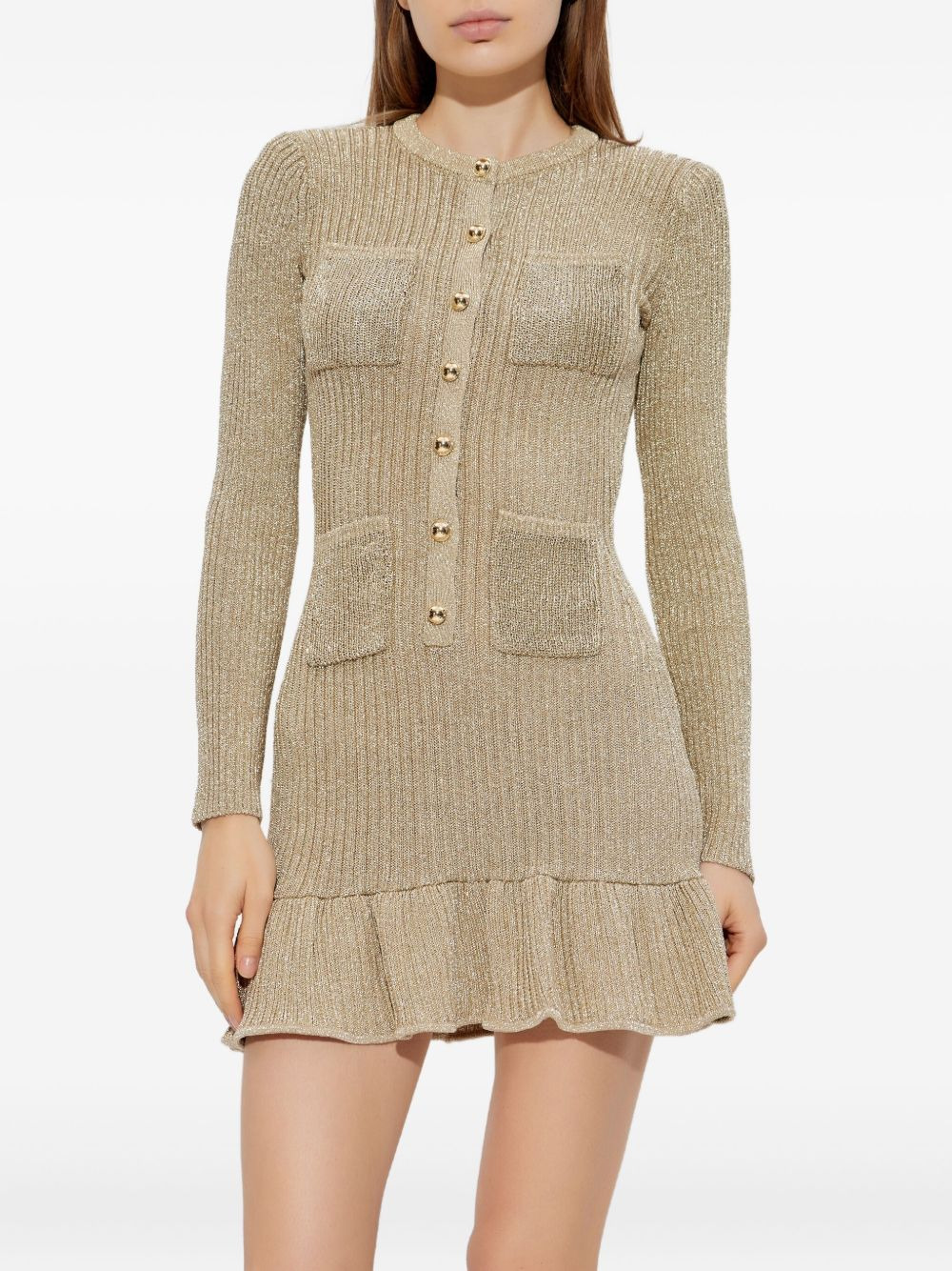 long-sleeve ruffled dress - 3