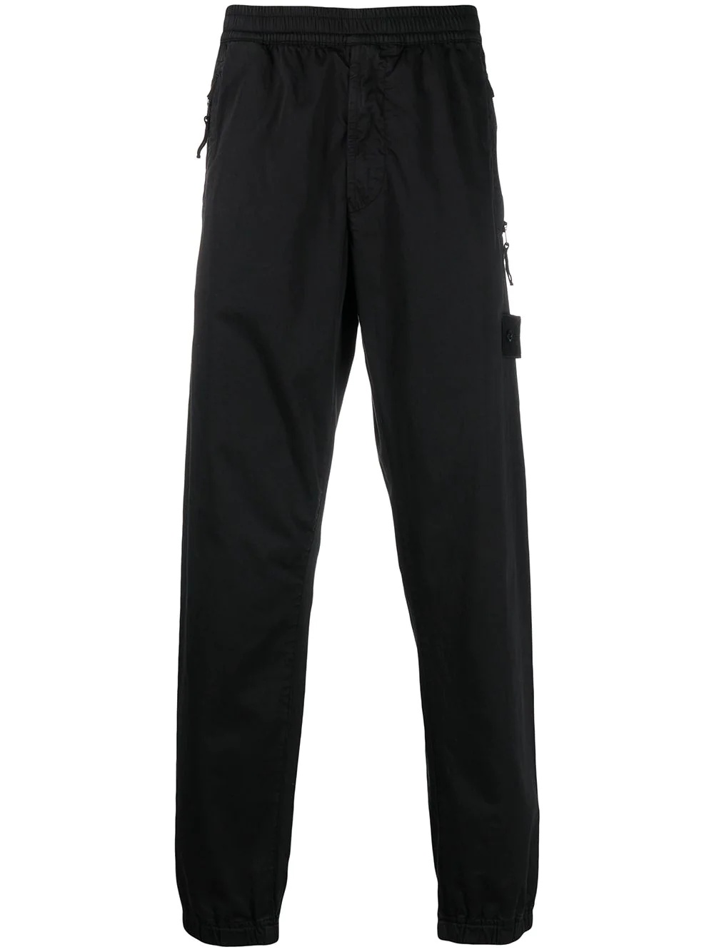 logo-patch straight-leg trousers - 1