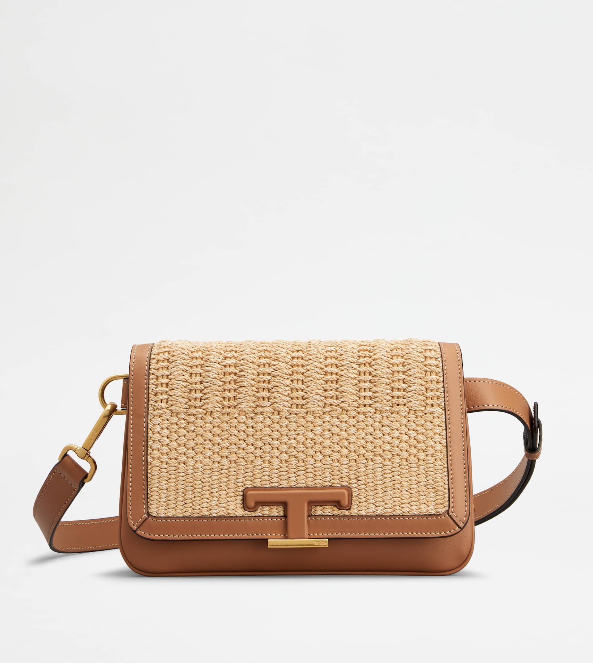 T TIMELESS BELT BAG IN CORD AND LEATHER MINI - BEIGE, OFF WHITE - 1