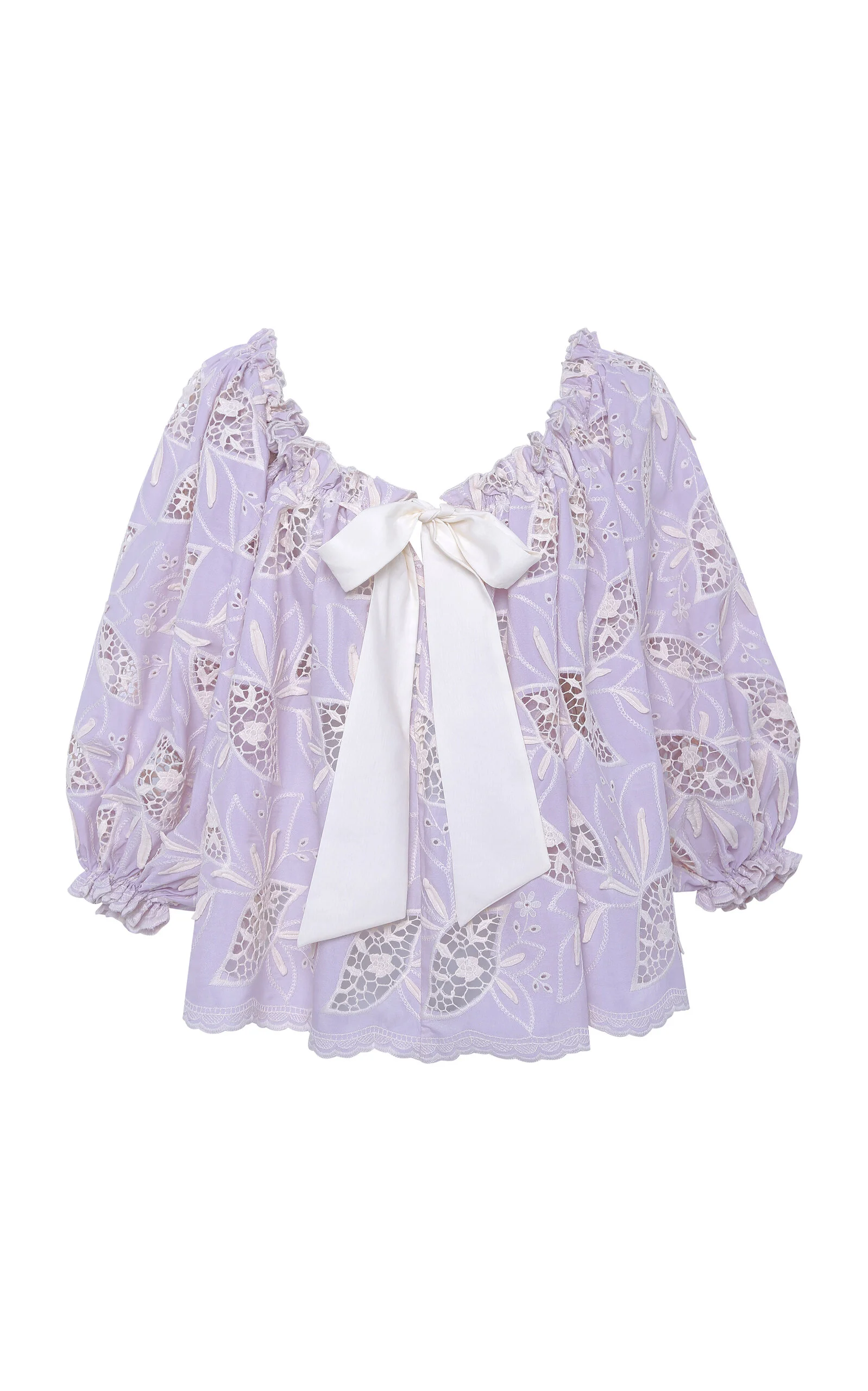 Lune Embroidered Poplin Top purple - 1
