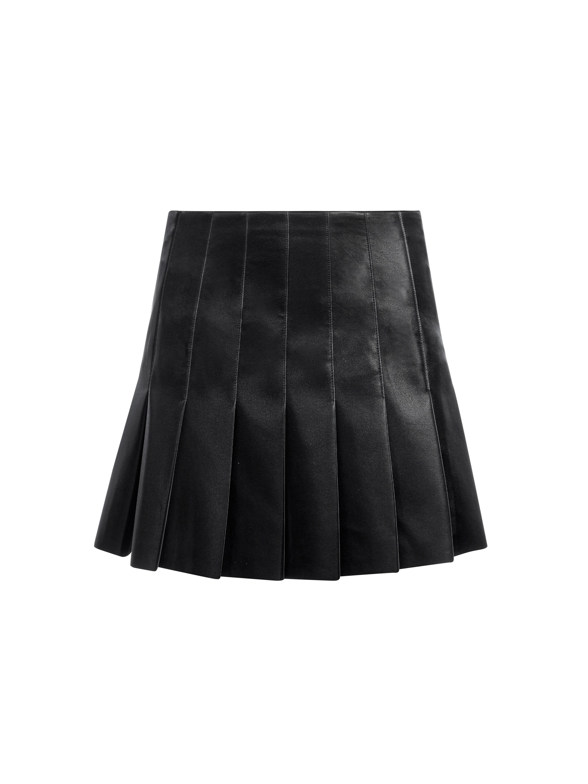 CARTER VEGAN LEATHER PLEATED MINI SKIRT - 1