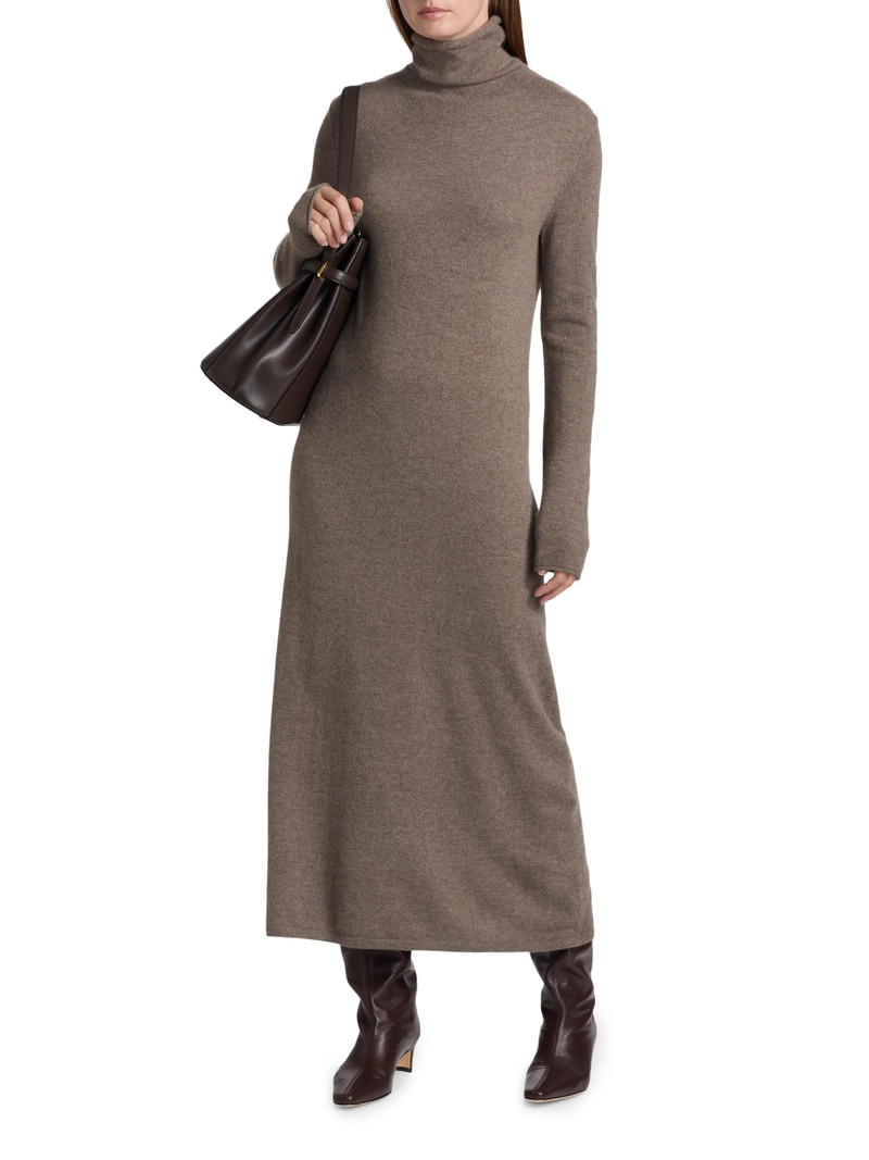 Women's Truffle Cashmere Turtleneck Sweaterdress - Truffle 3