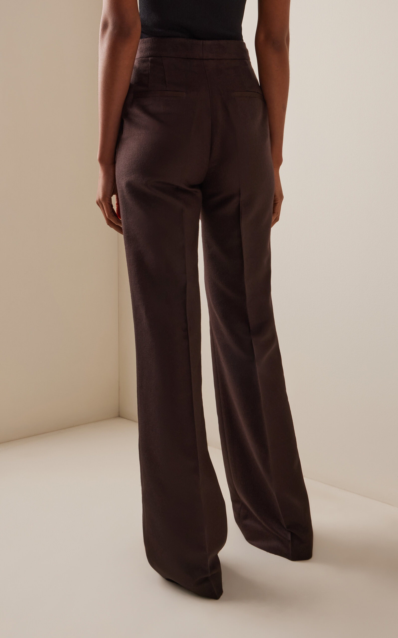 Vesta Flared Silk Pants brown - 5