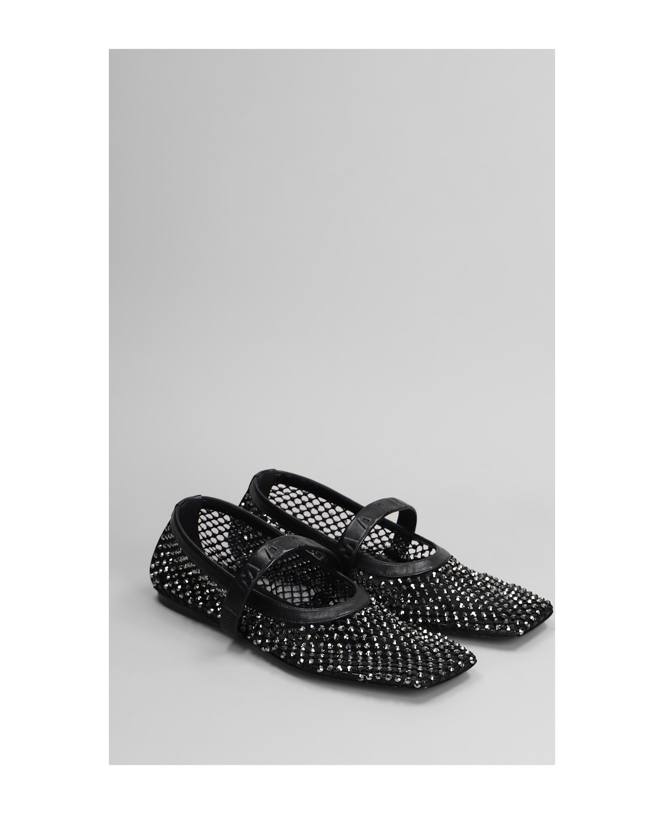 Mary Jane Ballet Flats In Black Polyuretan - 2