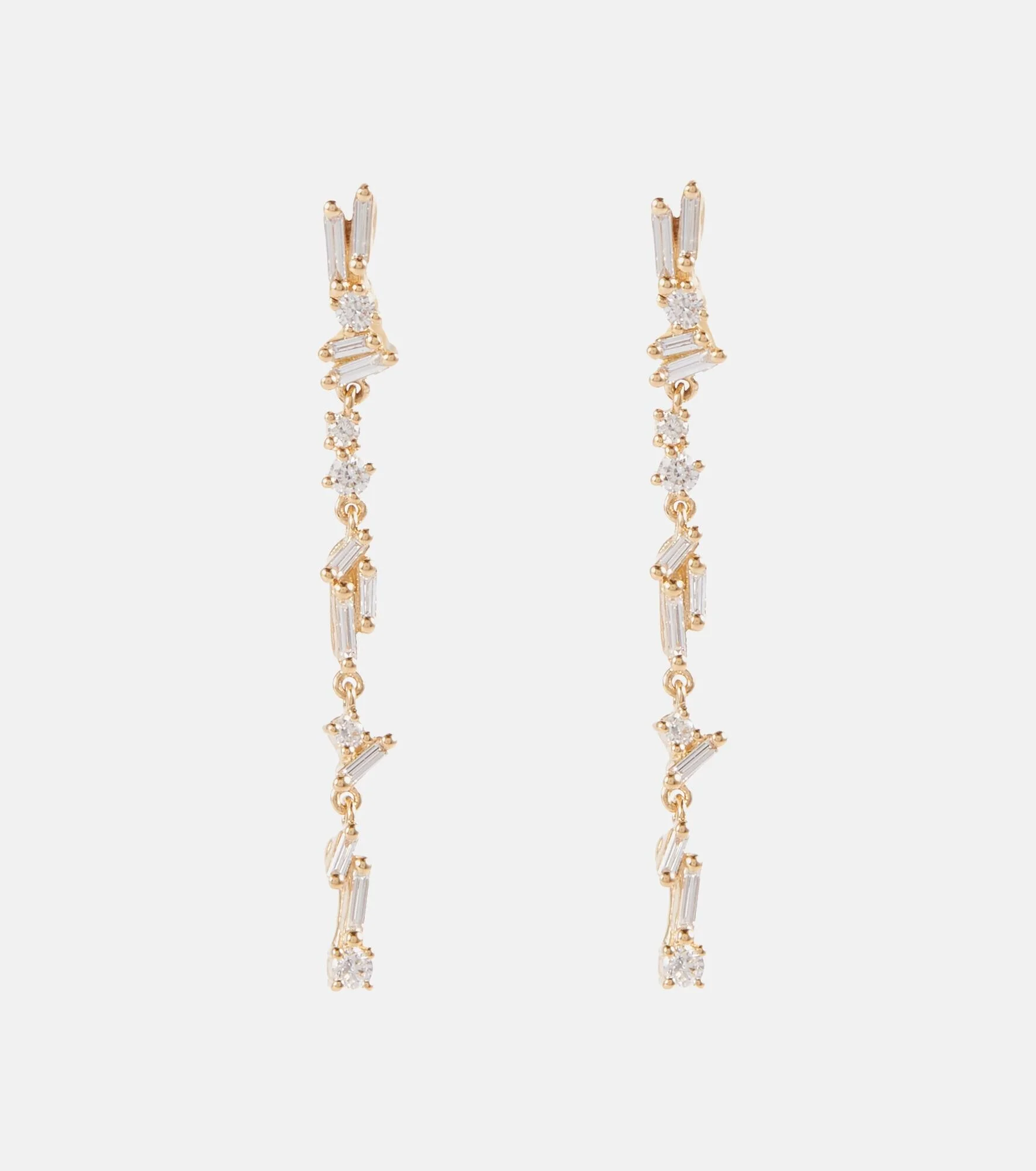Iva 18kt gold drop earrings with diamonds - 1