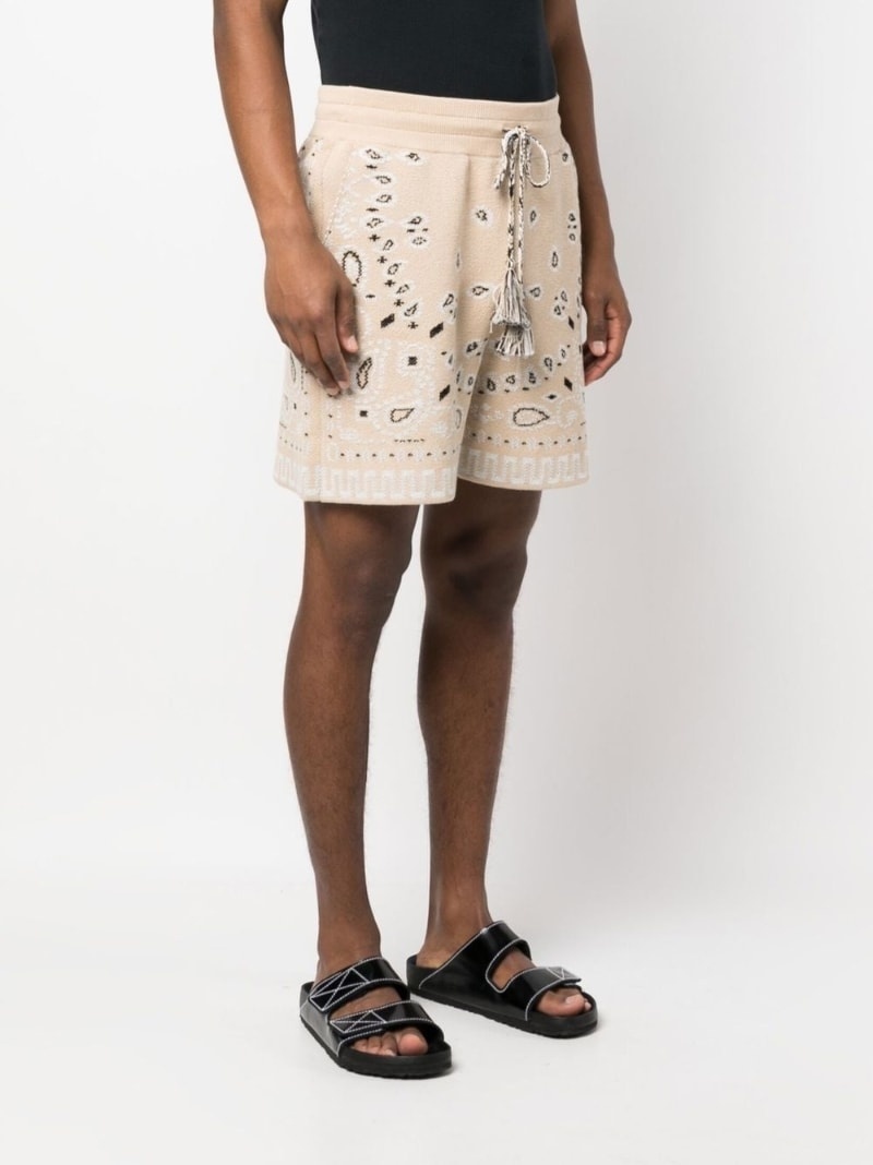 bandana-print piqué shorts - 3