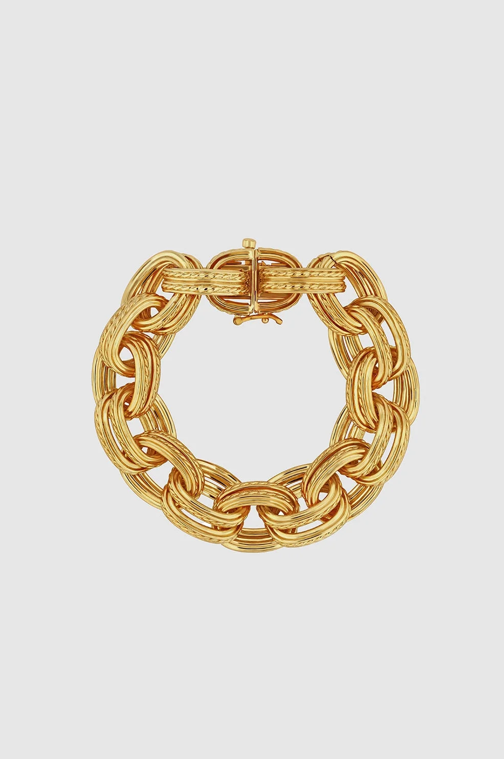 Double Link Chain Bracelet - Gold - 1