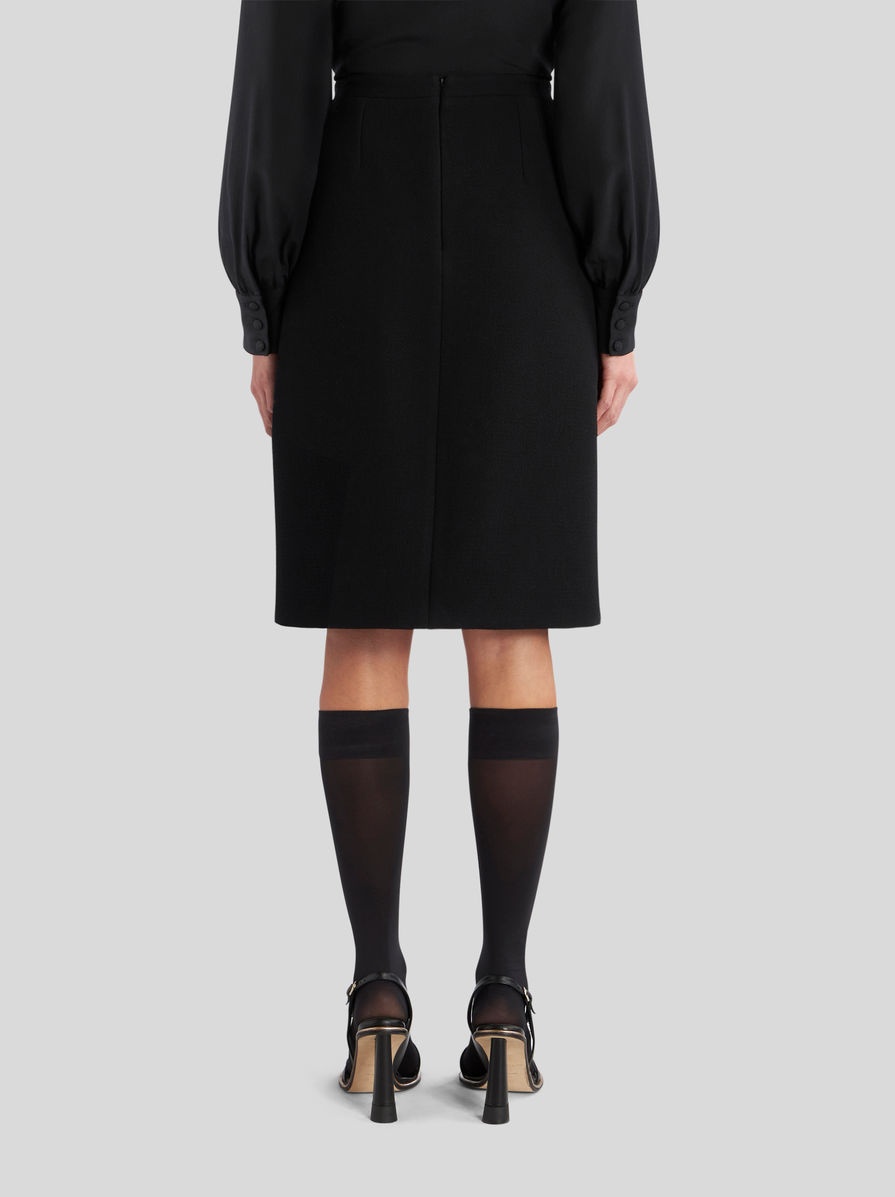 SHEATH SKIRT WITH FOLIAGE EMBROIDERY - 4