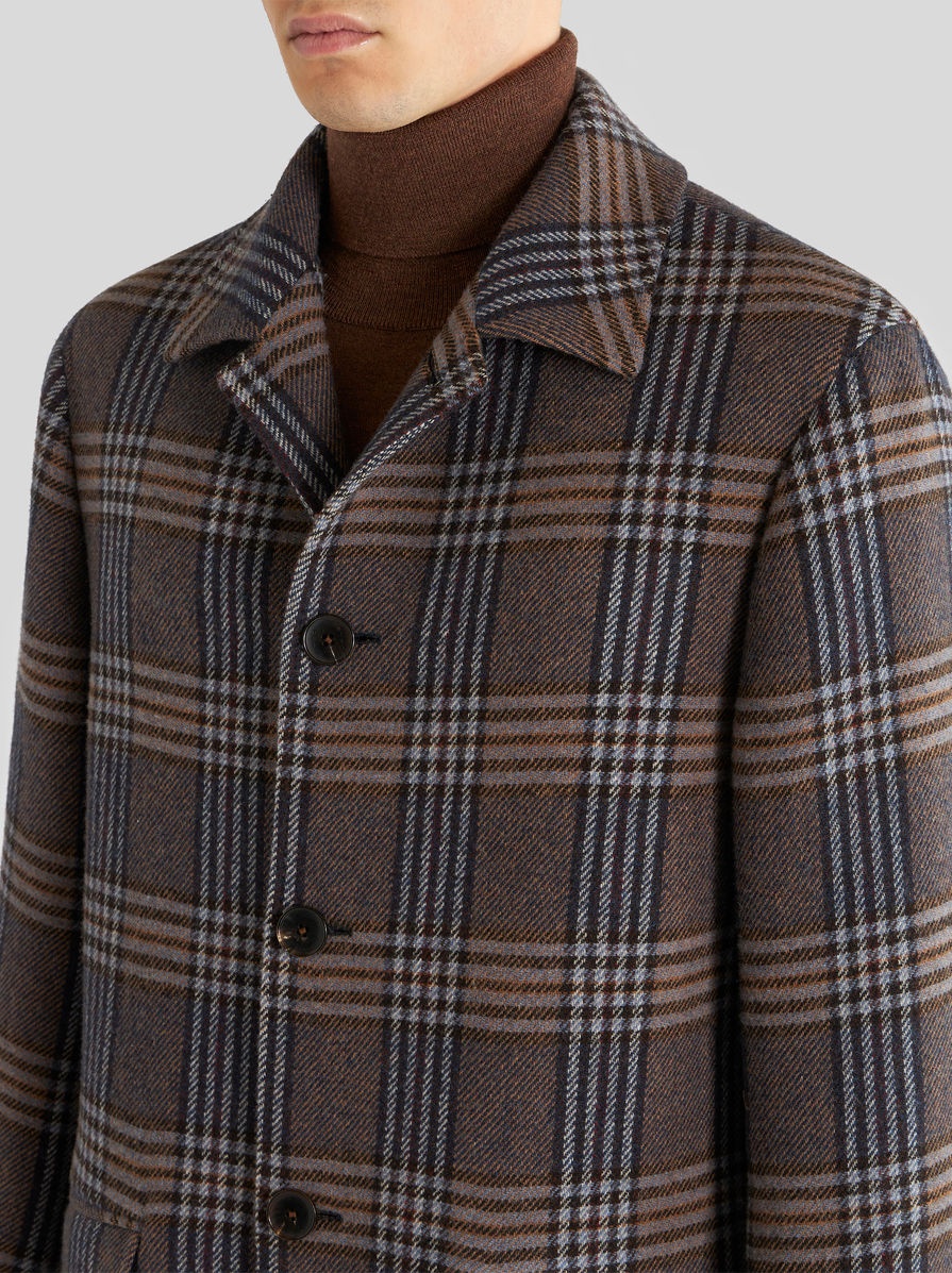 CHECK WOOL COAT - 2