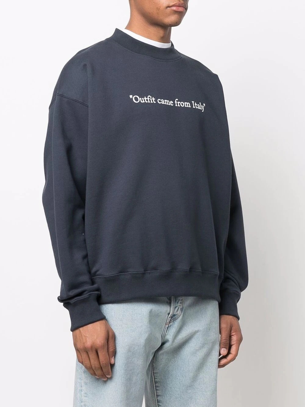 Quote-motif crew-neck sweatshirt - 3