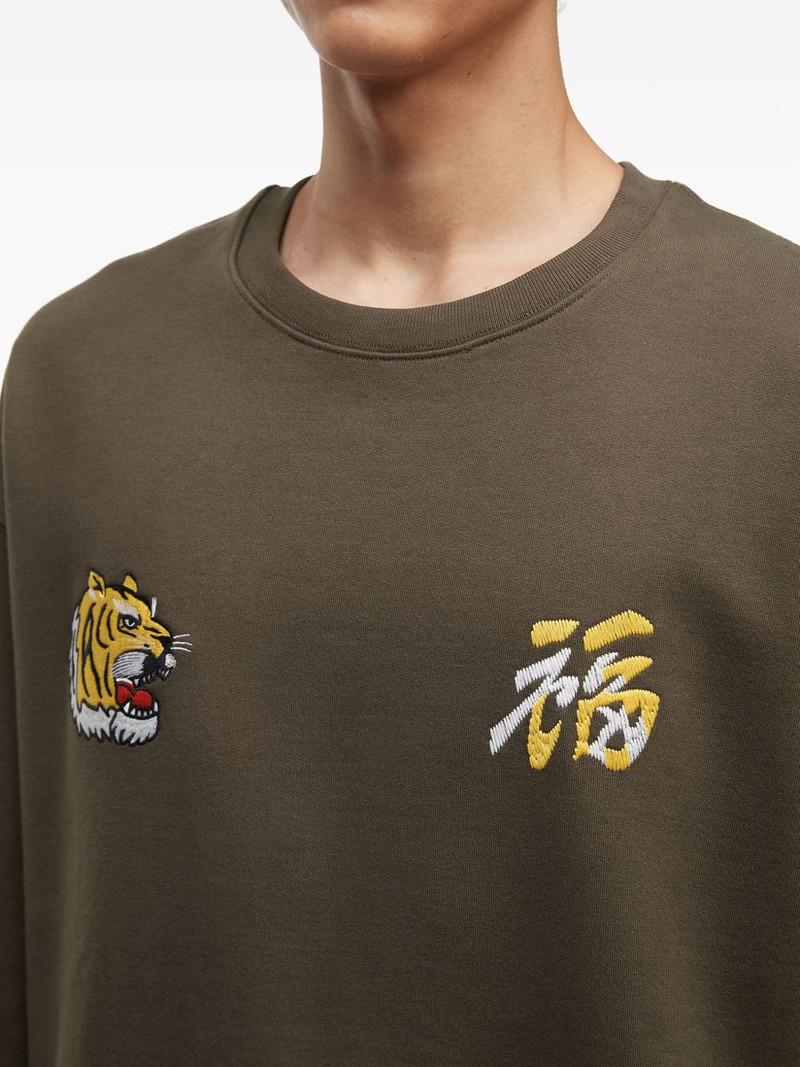 tiger-embroidered crew-neck sweatshirt 5