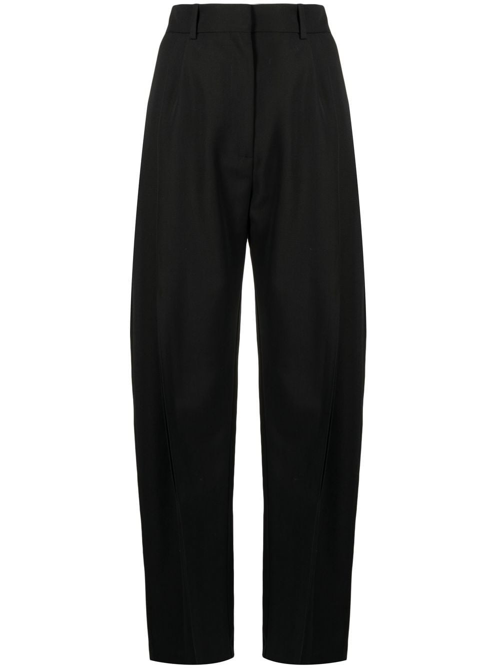 high-waisted slit tapered trousers - 1