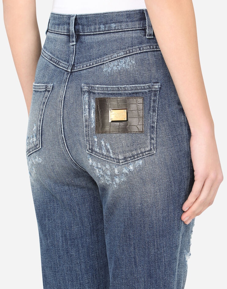 Audrey jeans in blue denim with rips - 5