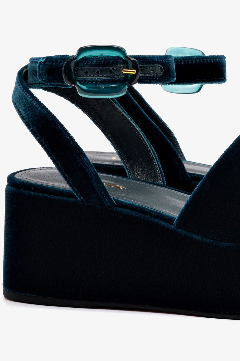 Charli Flatform Sandal In Deepsea Velvet 4
