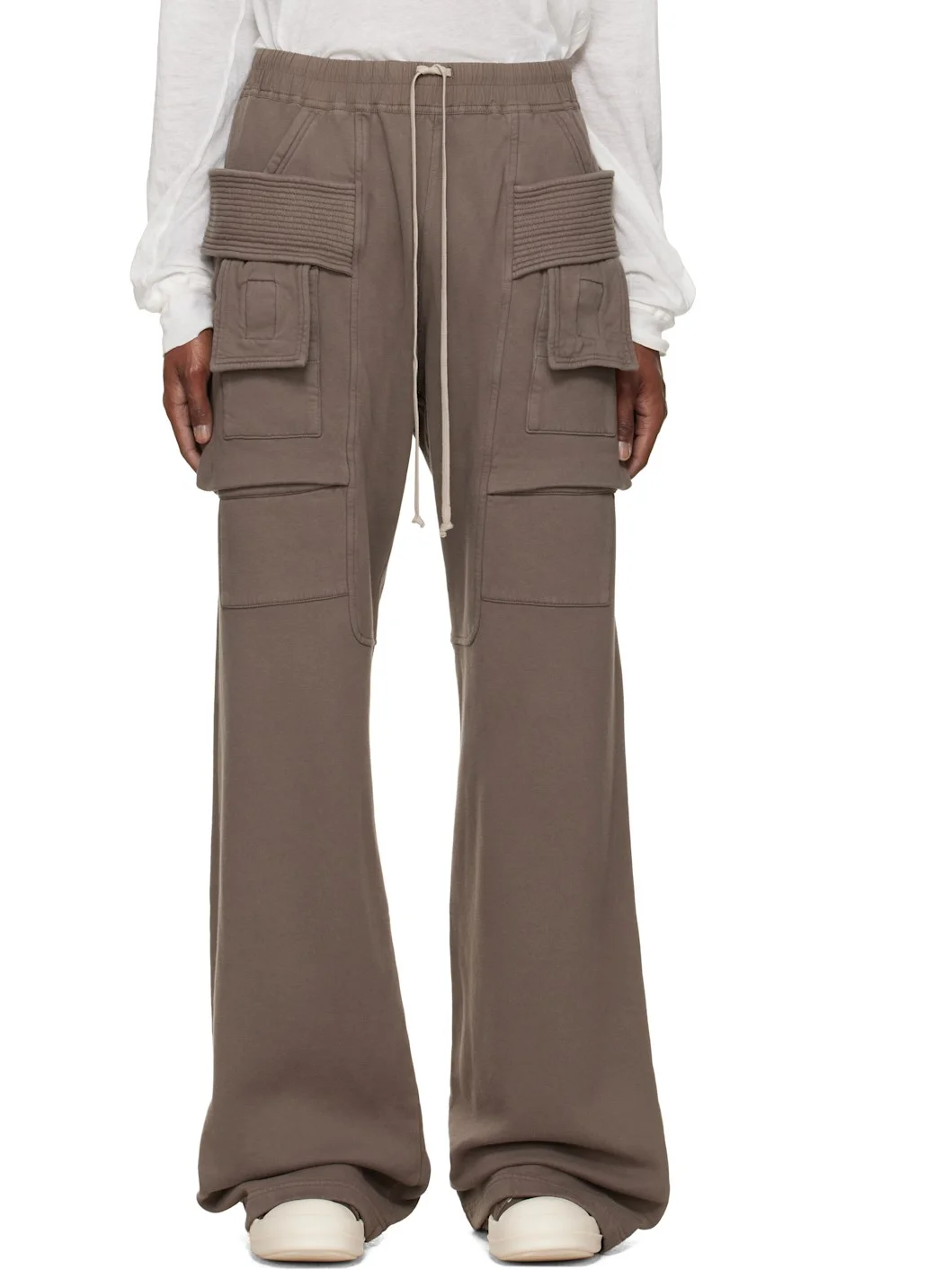 Gray Tower Creatch Wide Drawstring Cargo Pants - 1