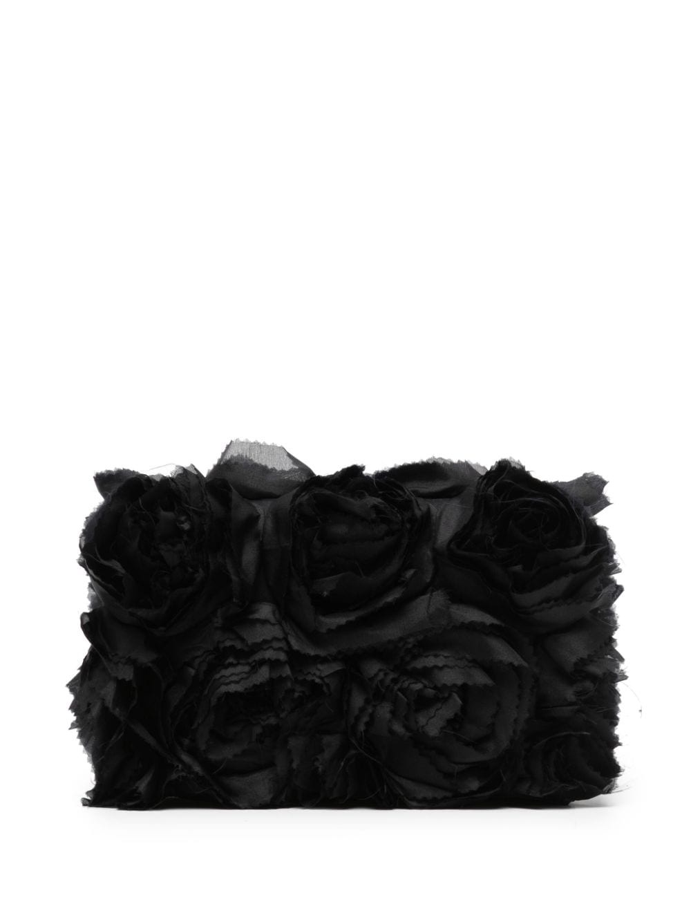 ruffle-detail floral-appliquÃ© clutch bag - 1