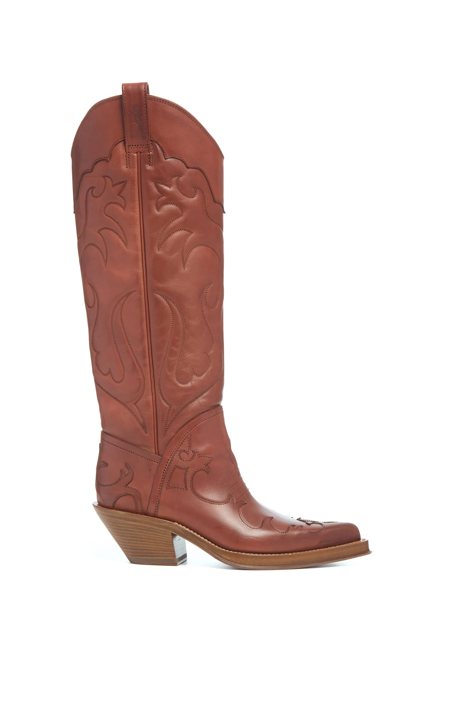 Capitana Cowboy Boot in Tan Leather - 1