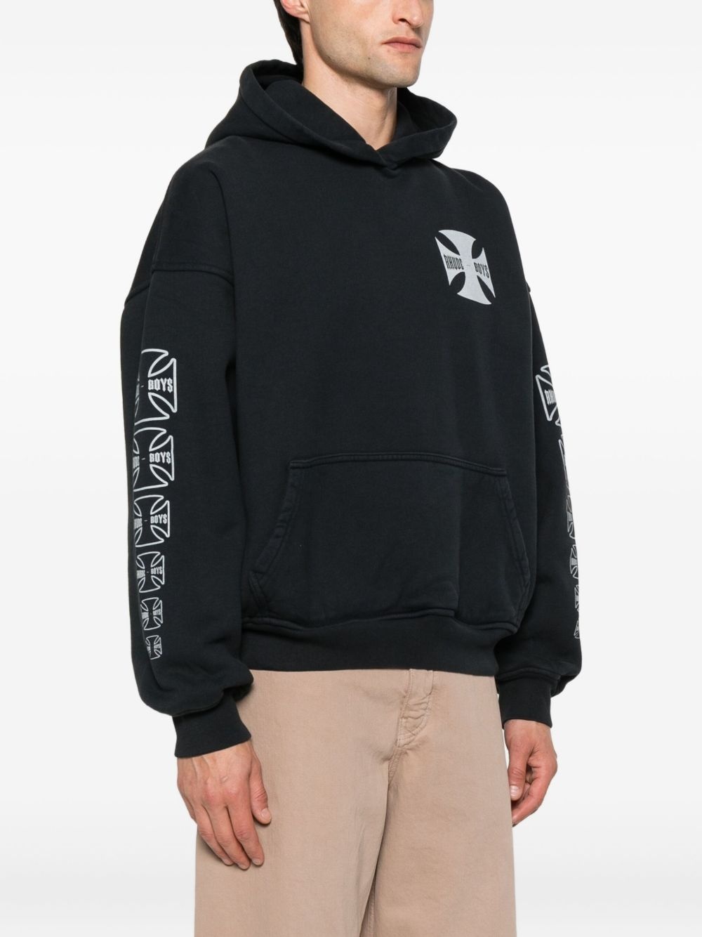 logo-print hoodie - 3
