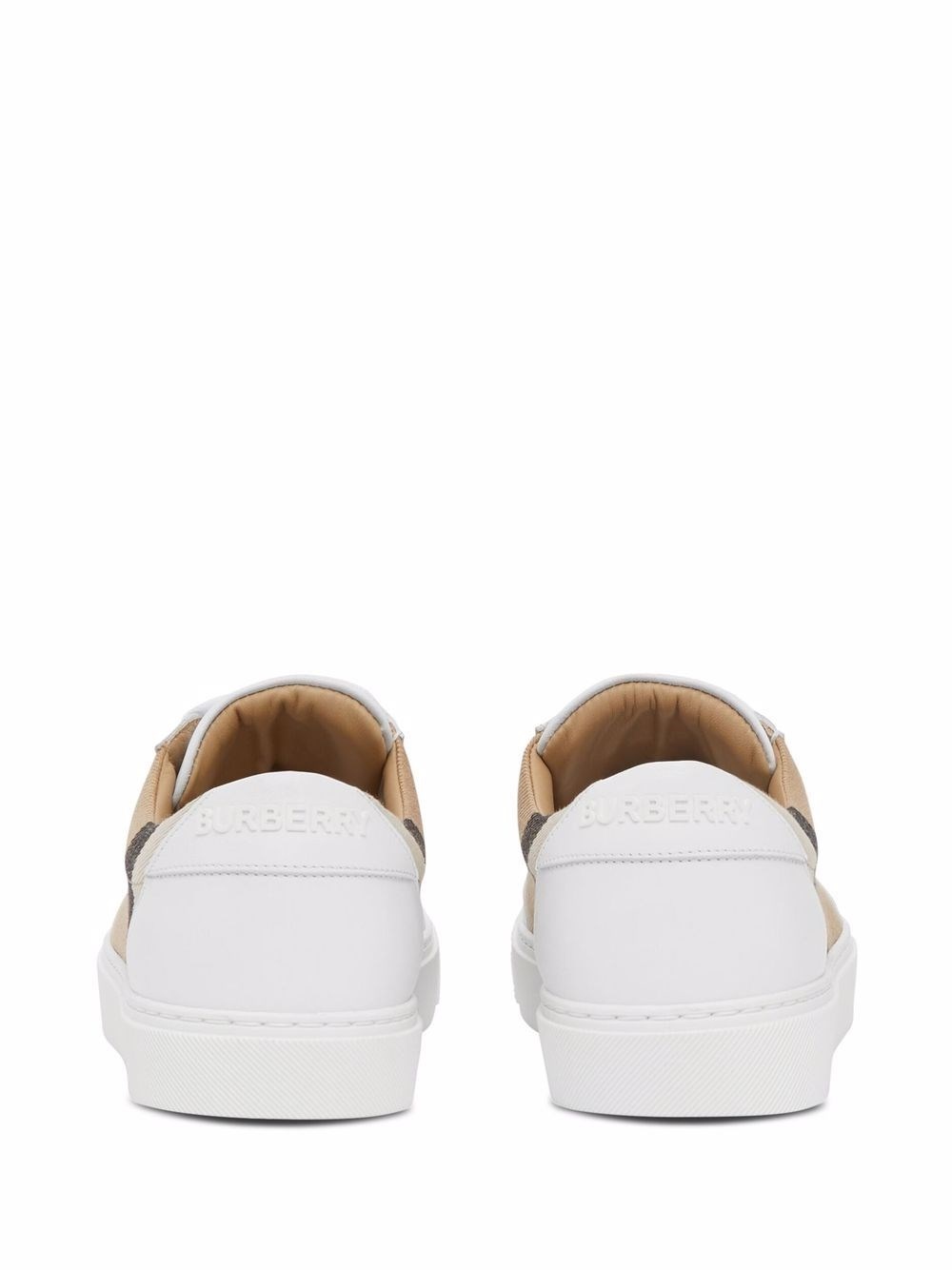 Check leather sneakers - 4