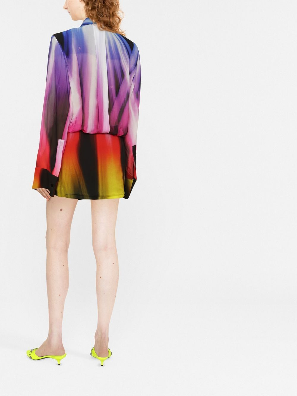 abstract-print shirtdress - 3