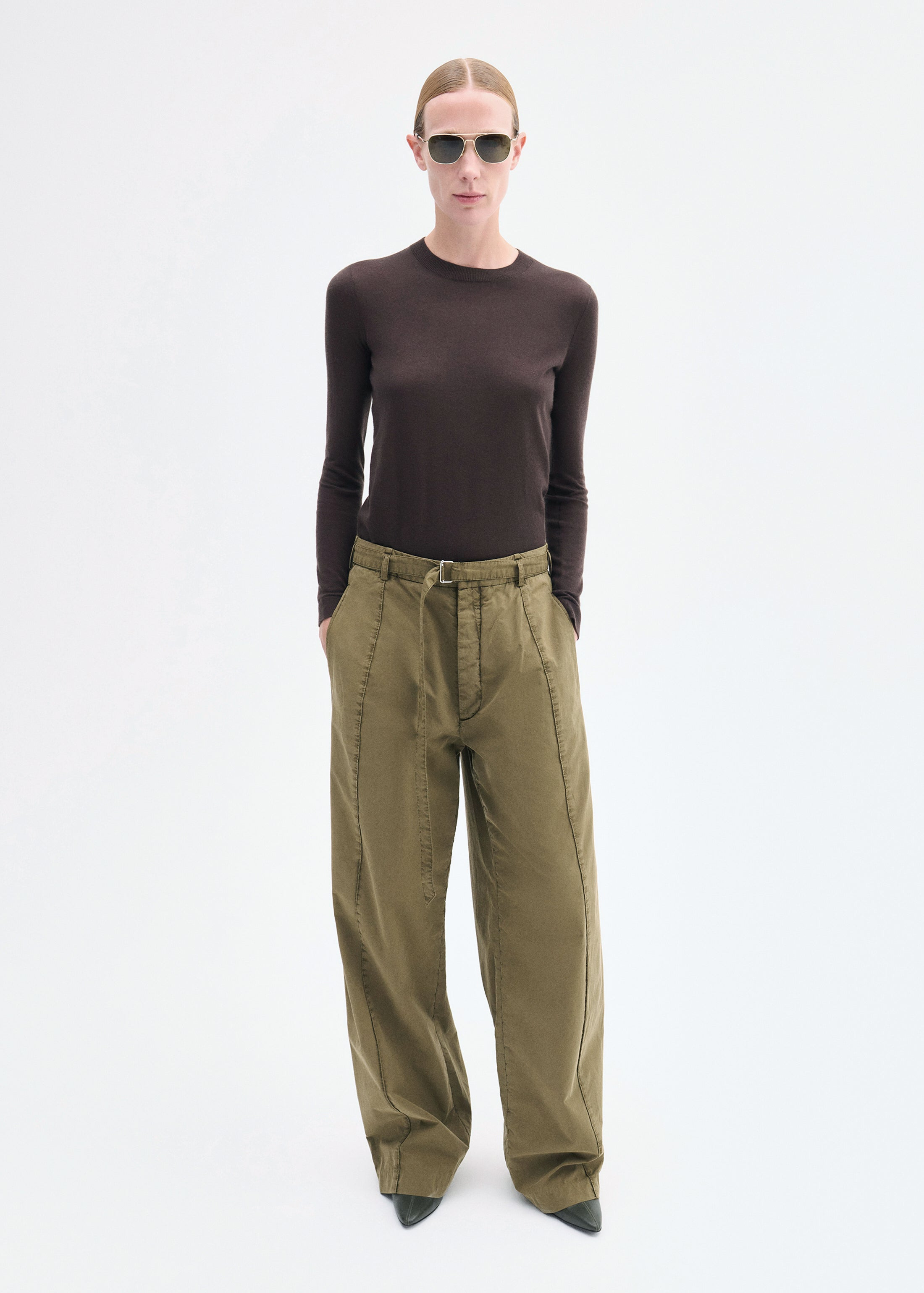 Drop Waist Pant in Cotton Twill - 2